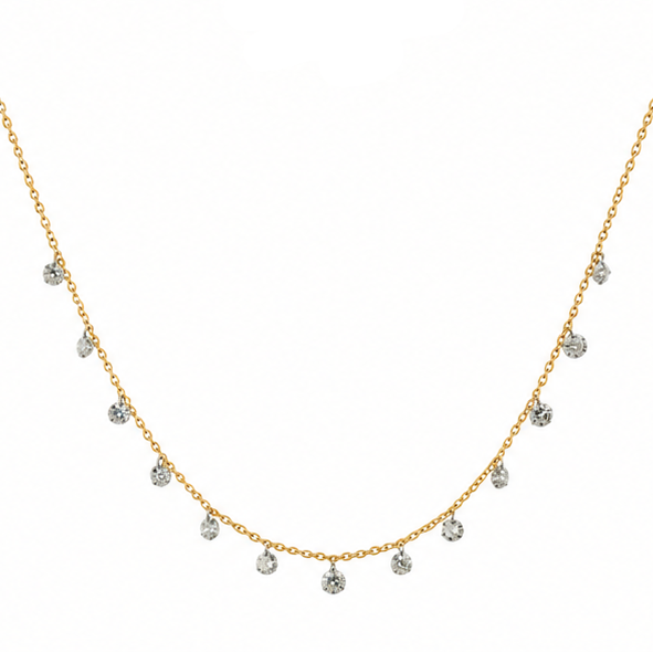 Drilled Lab Grown Diamond Dangle Necklace