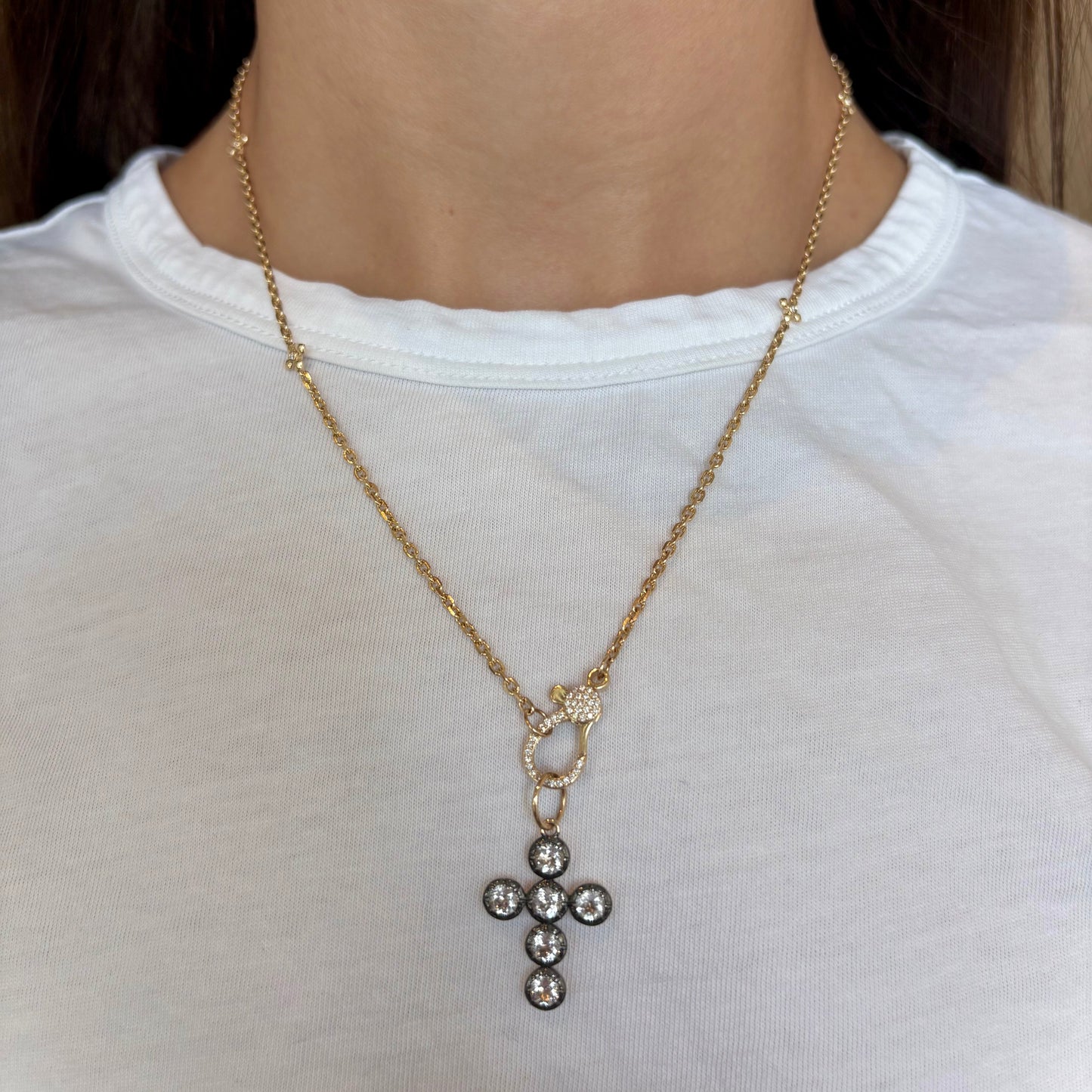 White Topaz Cross Pendant