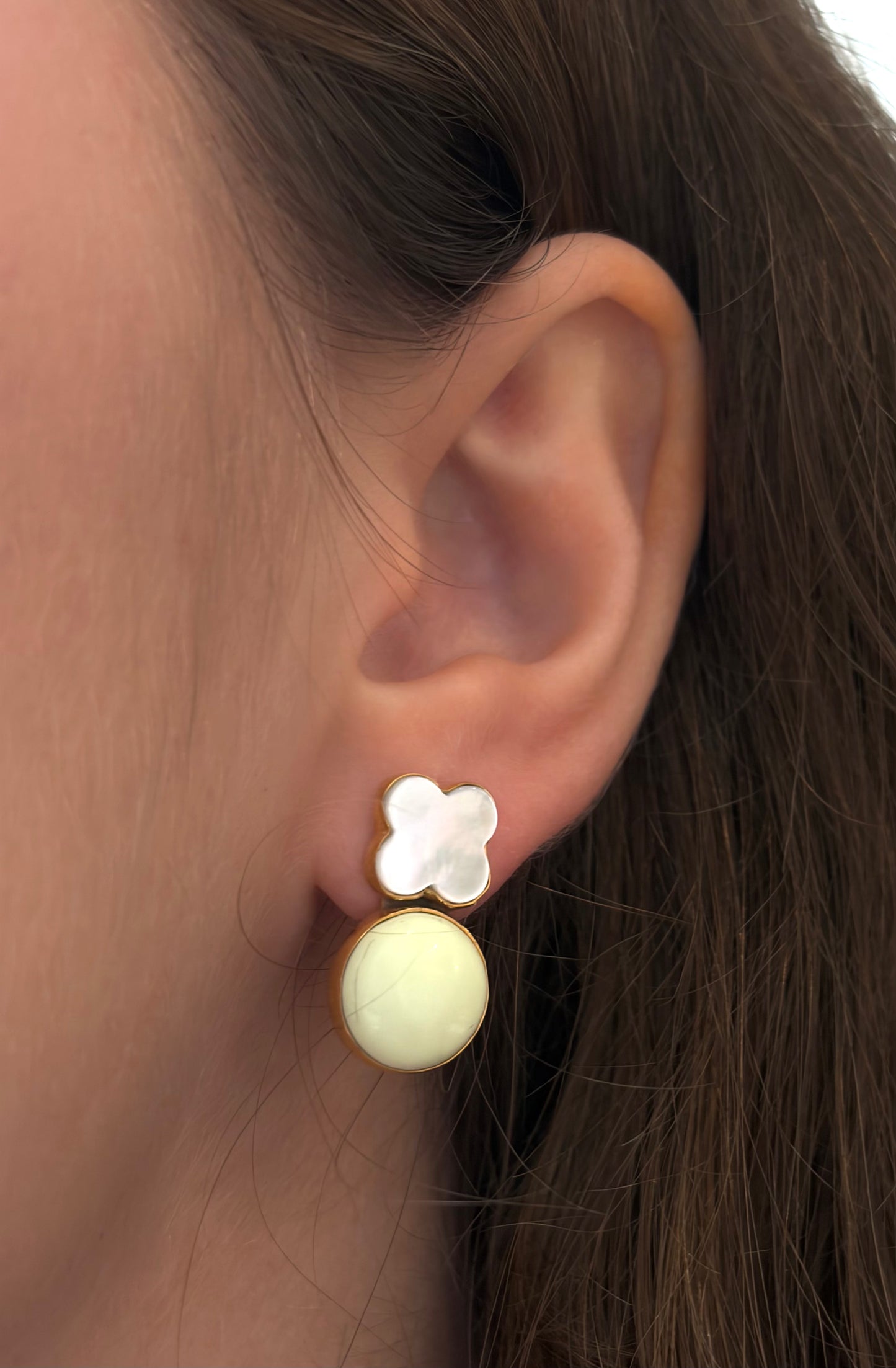 Clover Lemon Stud Earrings