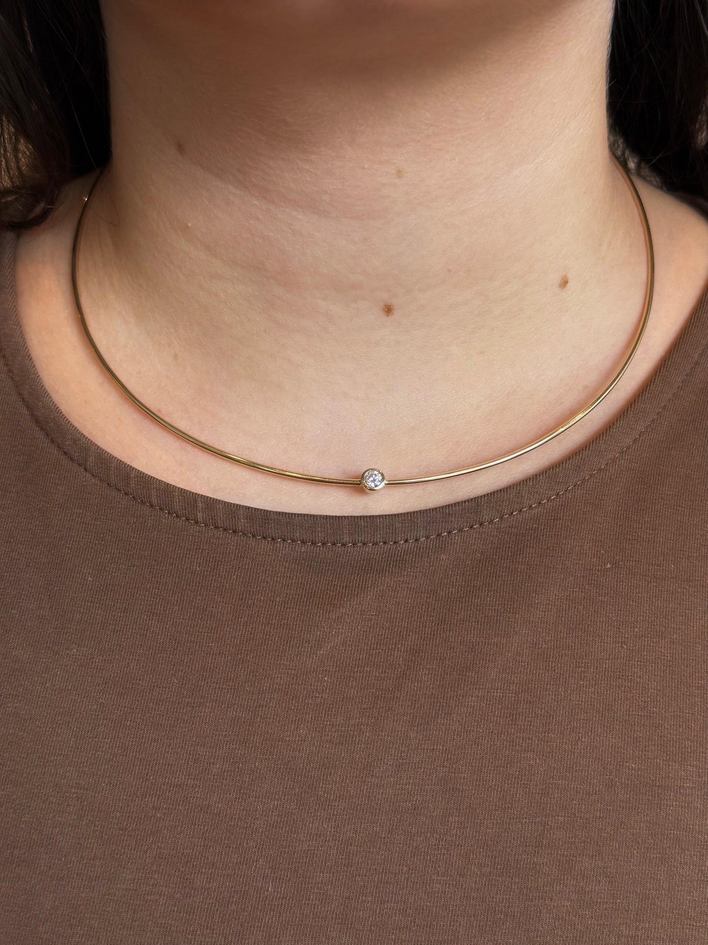 Bezel Set Diamond Collar