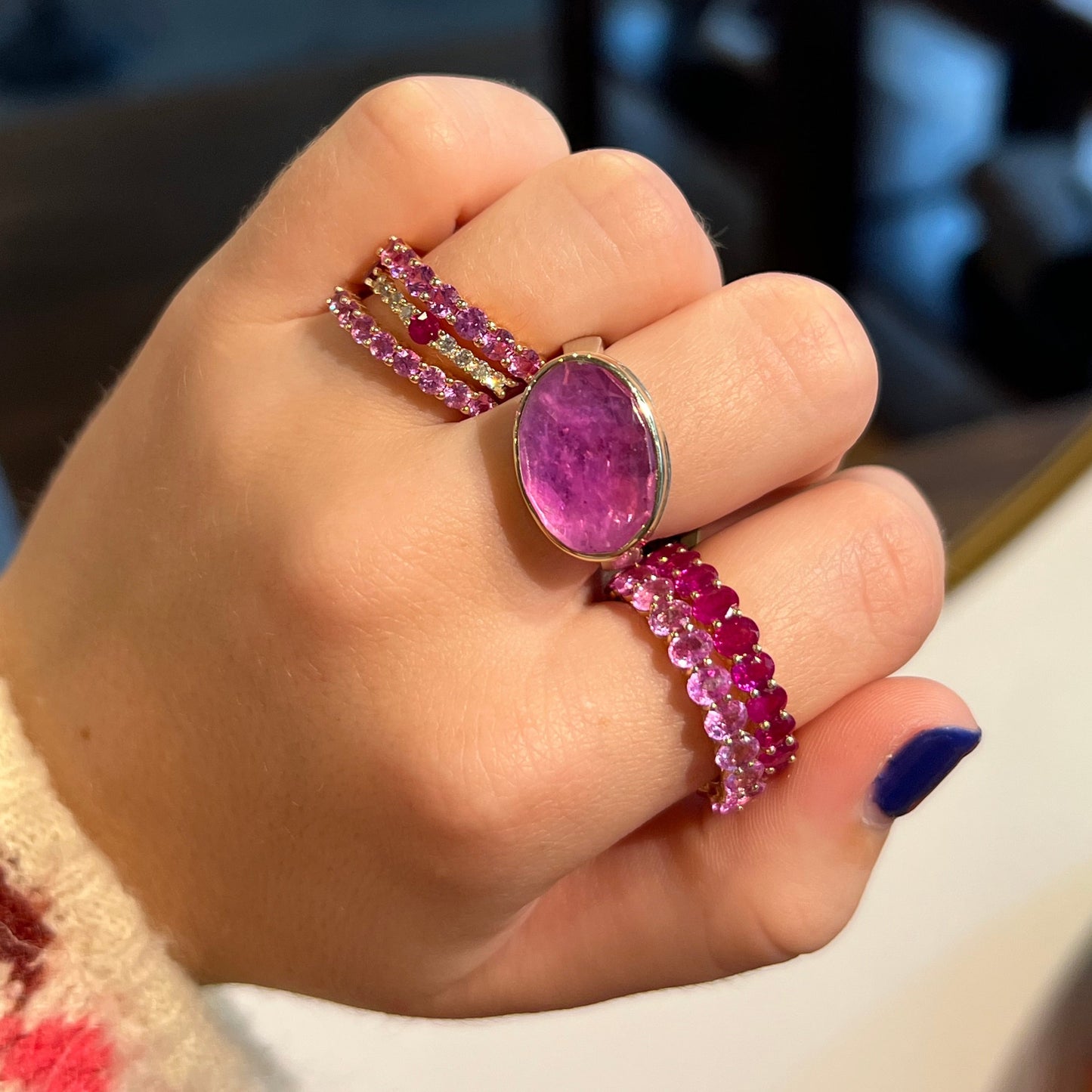 Ruby & Diamond Station Ring