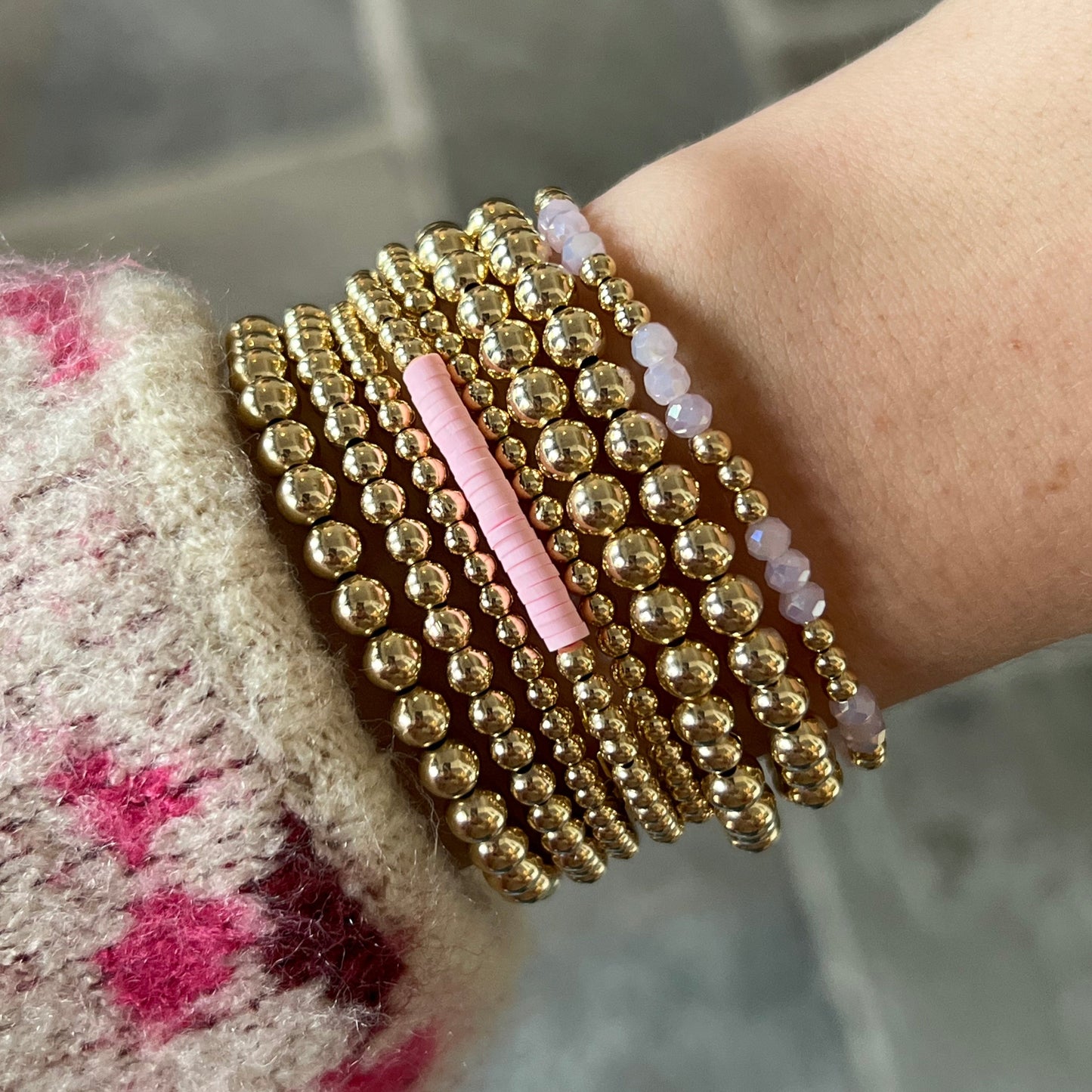4mm Gold Bead Stretch Bracelet