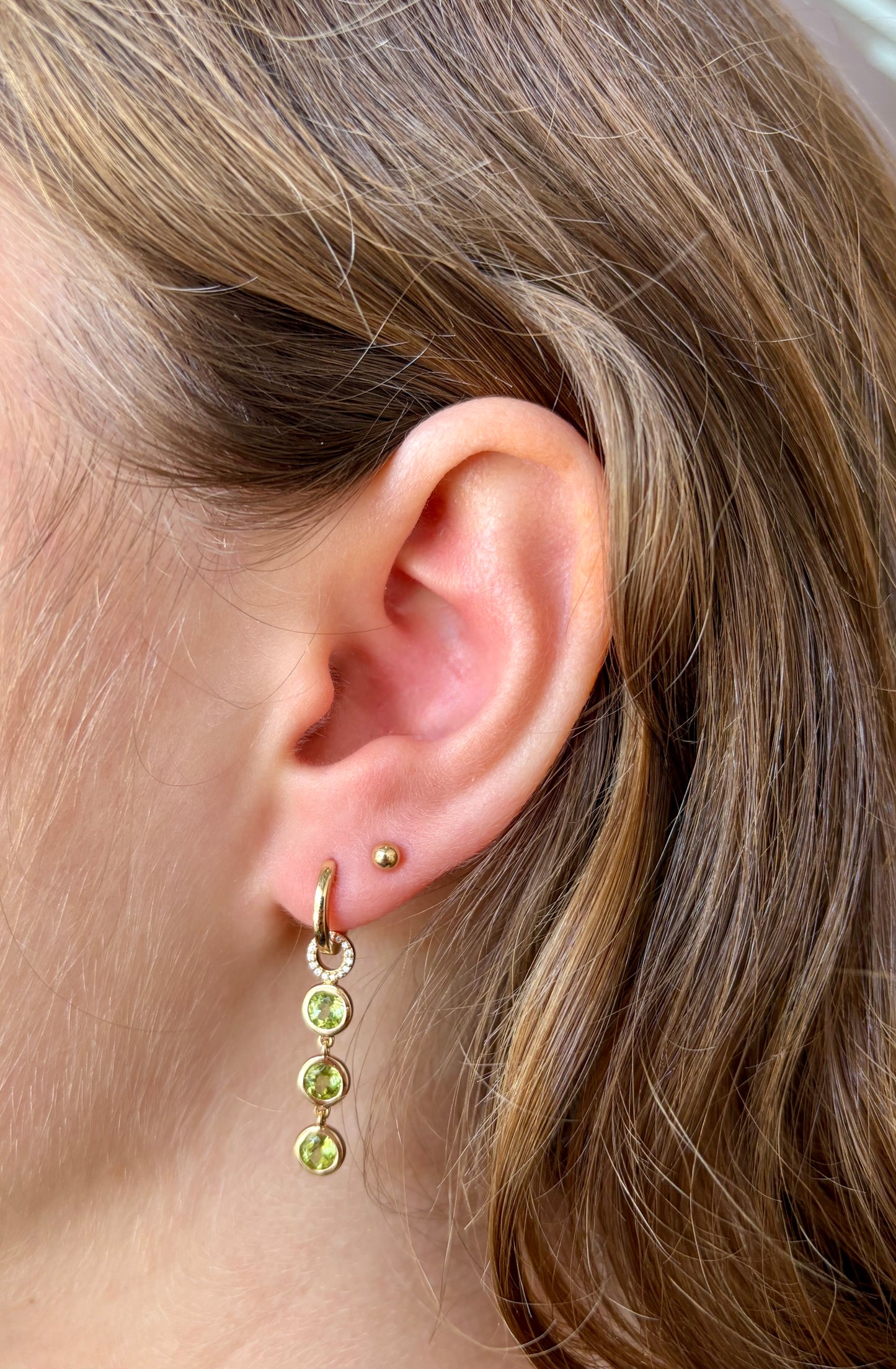 Peridot Triple Drop Earring Charms