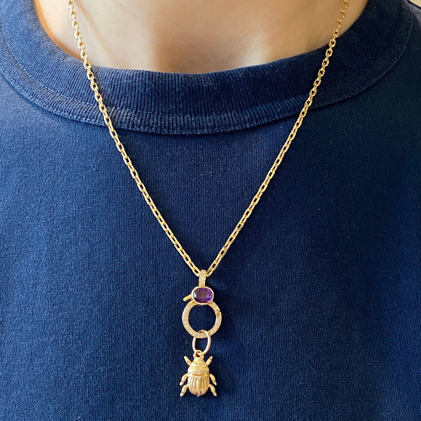 Diamond Enhancer Clasp with Amethyst