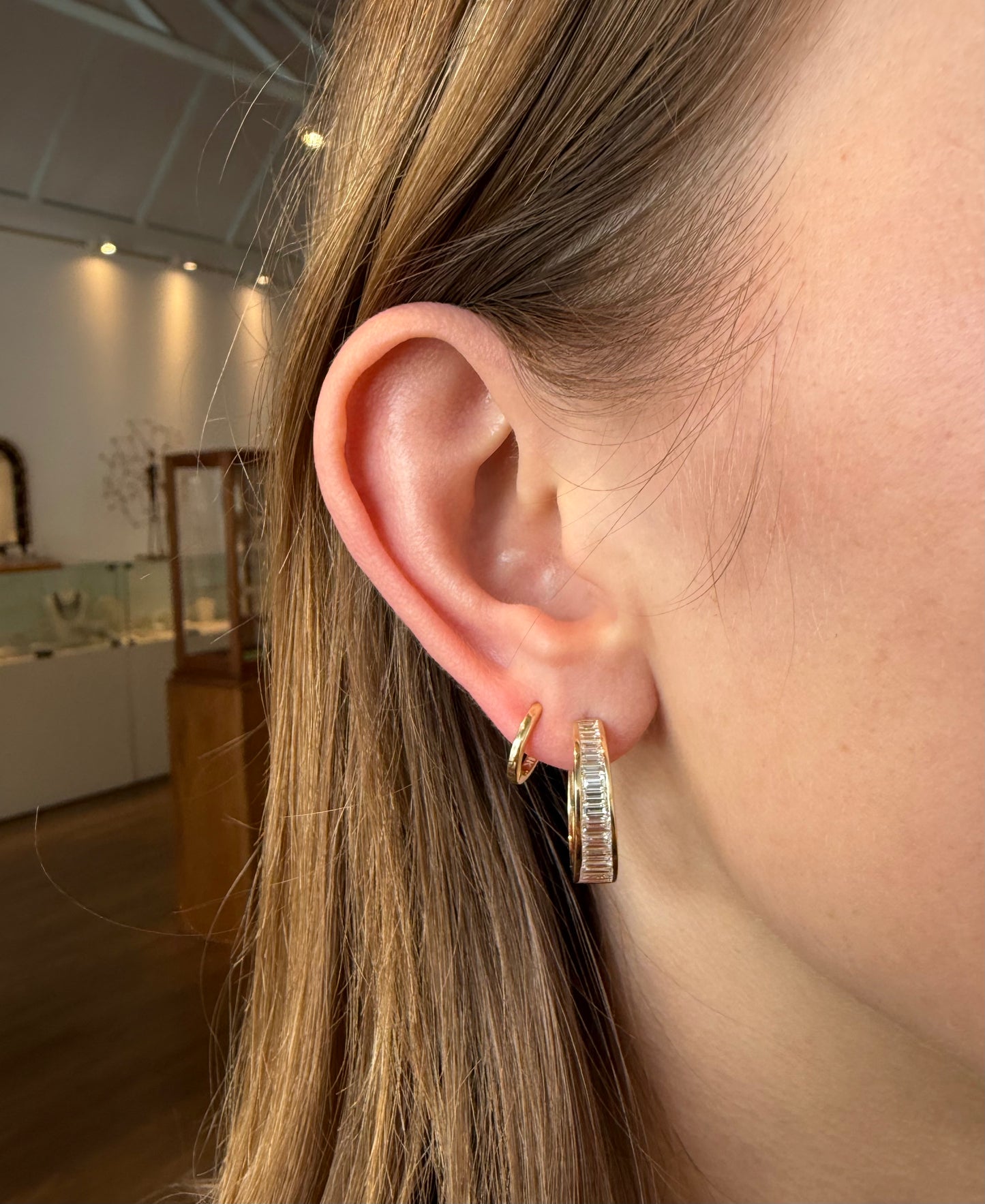 Lab Grown Diamond Baguette Huggies