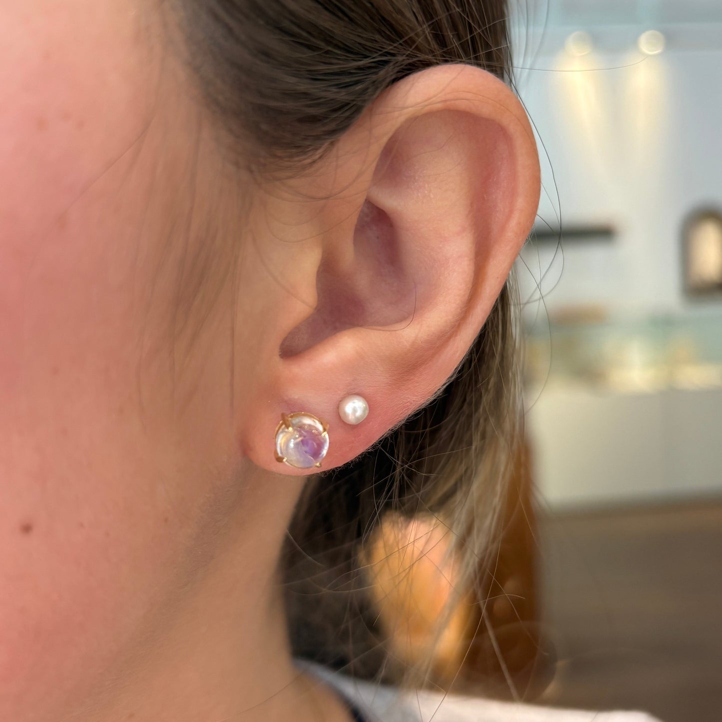 Moonstone Studs