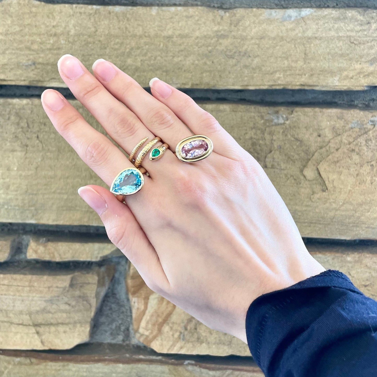 Blue Topaz Pear Ring