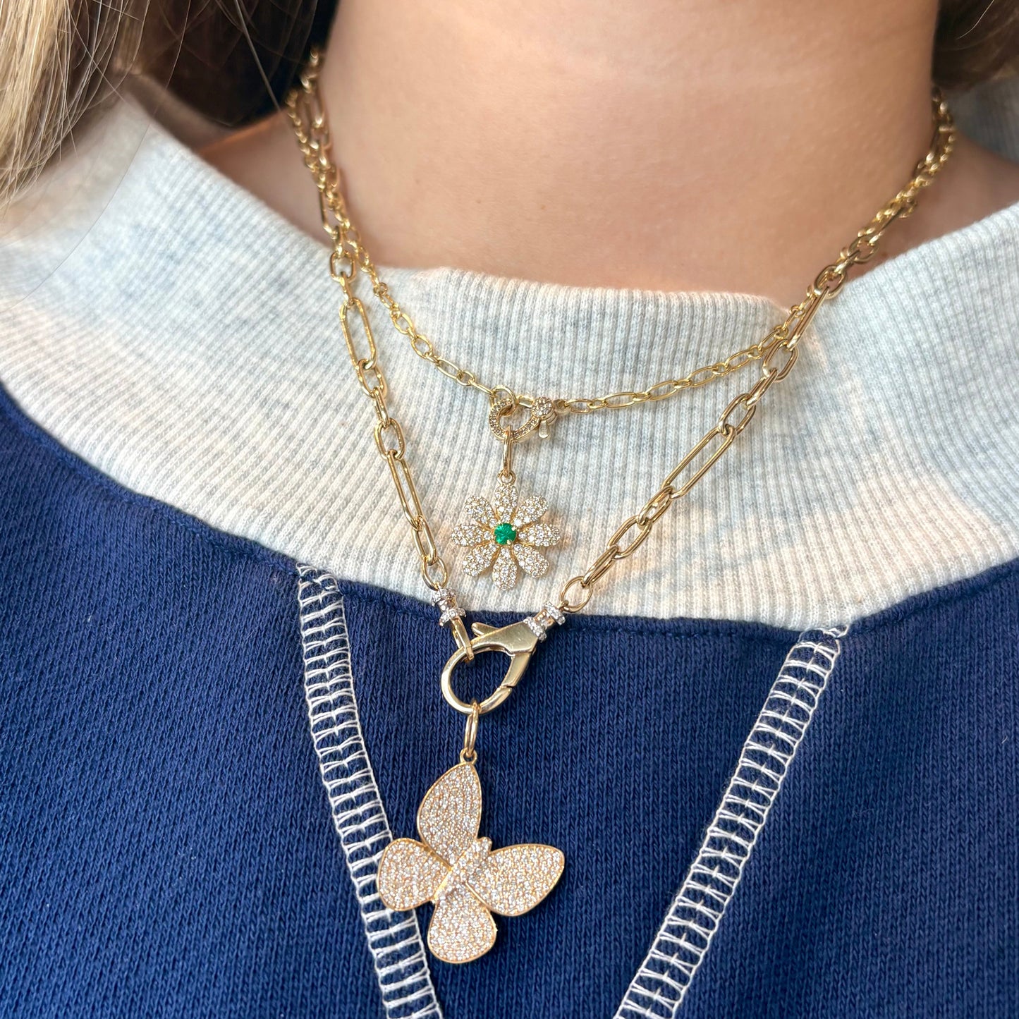 Gold Chain with Diamond Clasp