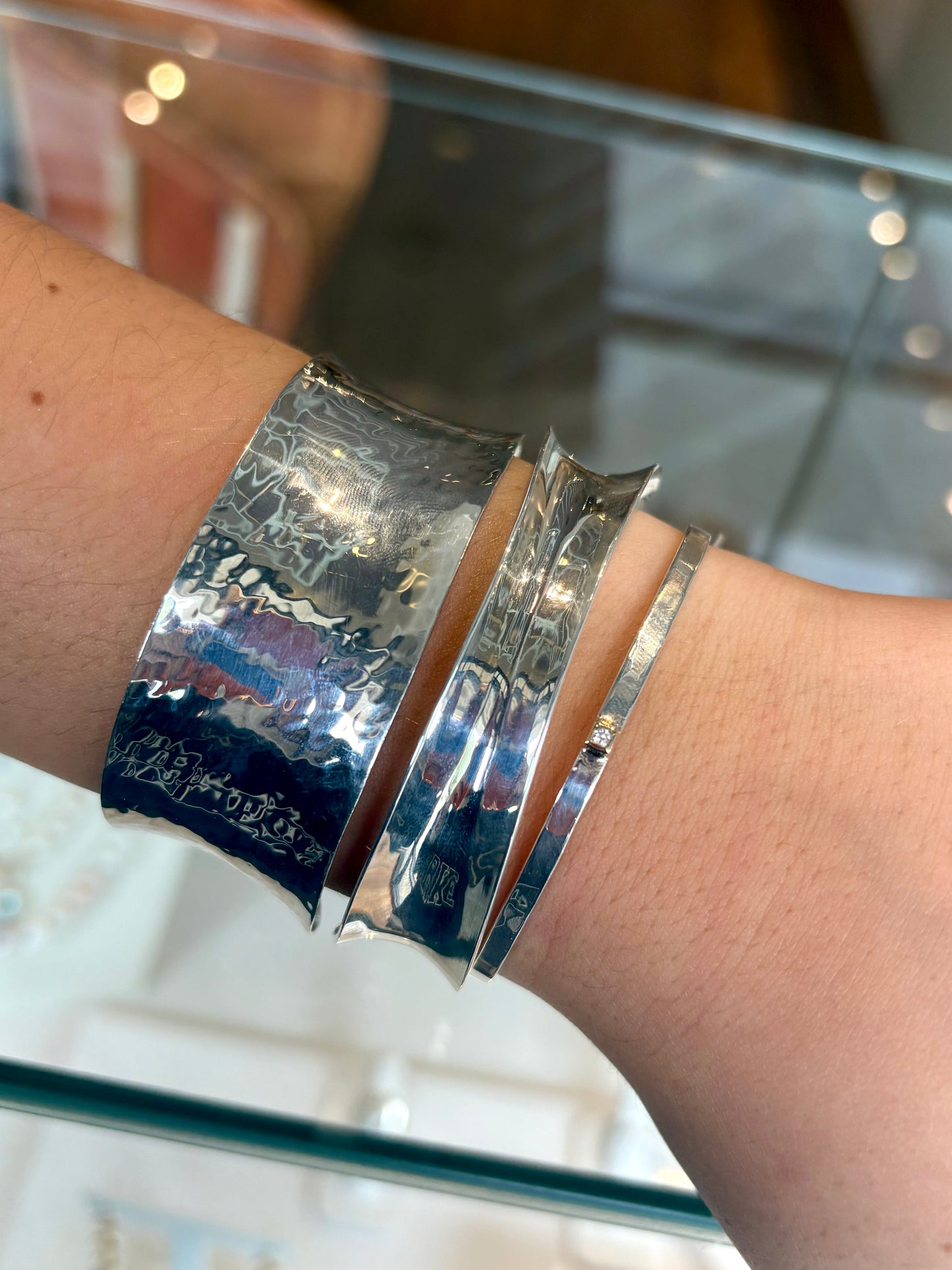 Concave Textured Cuff Bracelet