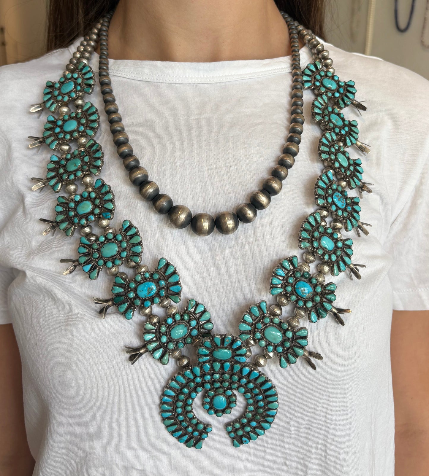 Vintage Turquoise Squash Blossom