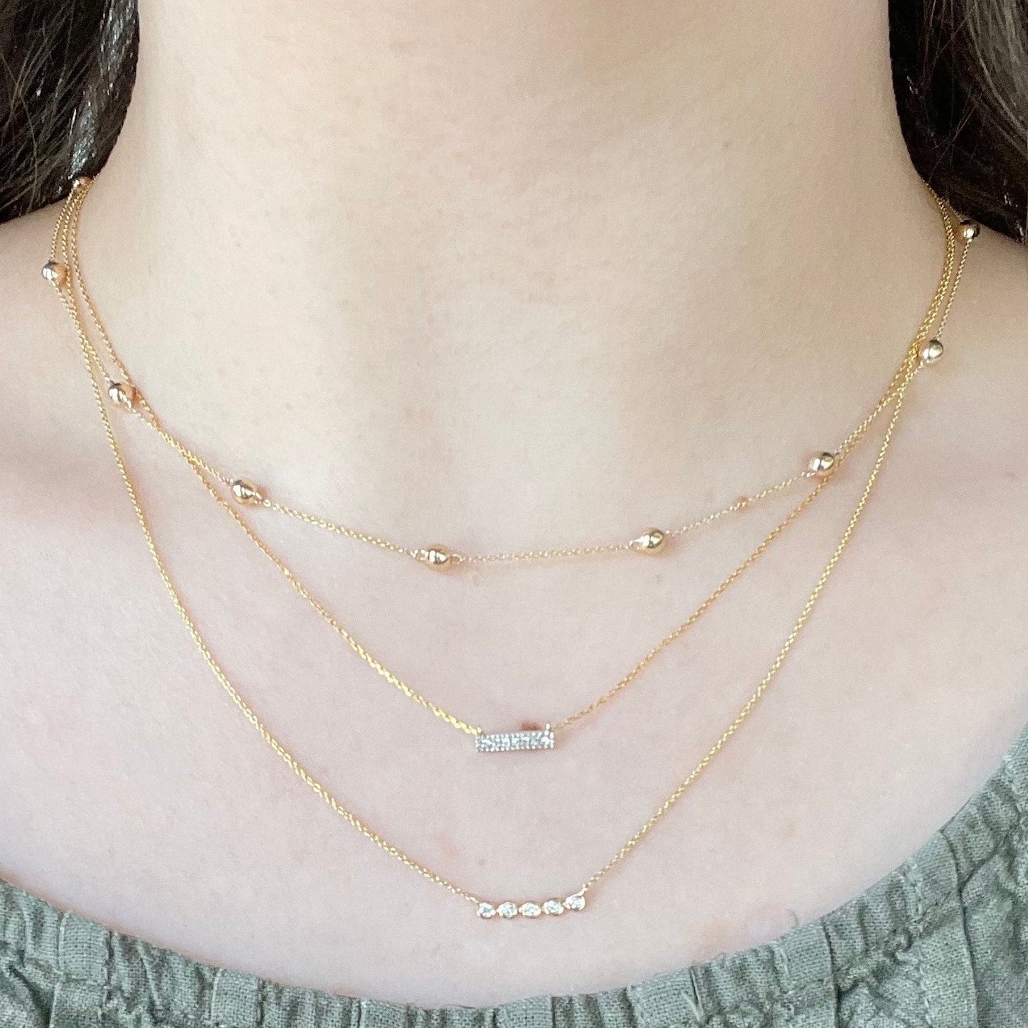 Lulu Jack Small Bezel Bar Necklace