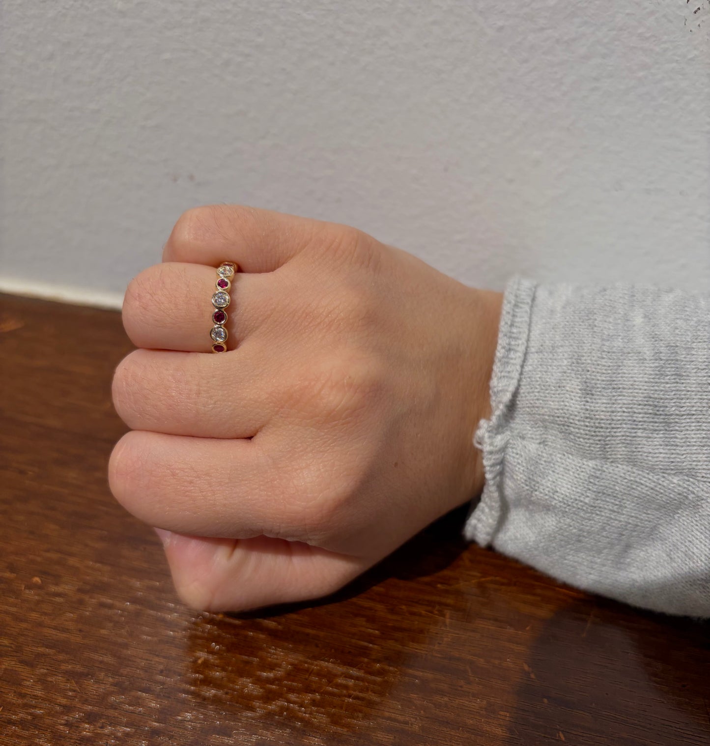 Lab Grown Diamond and Ruby Anniversary Ring