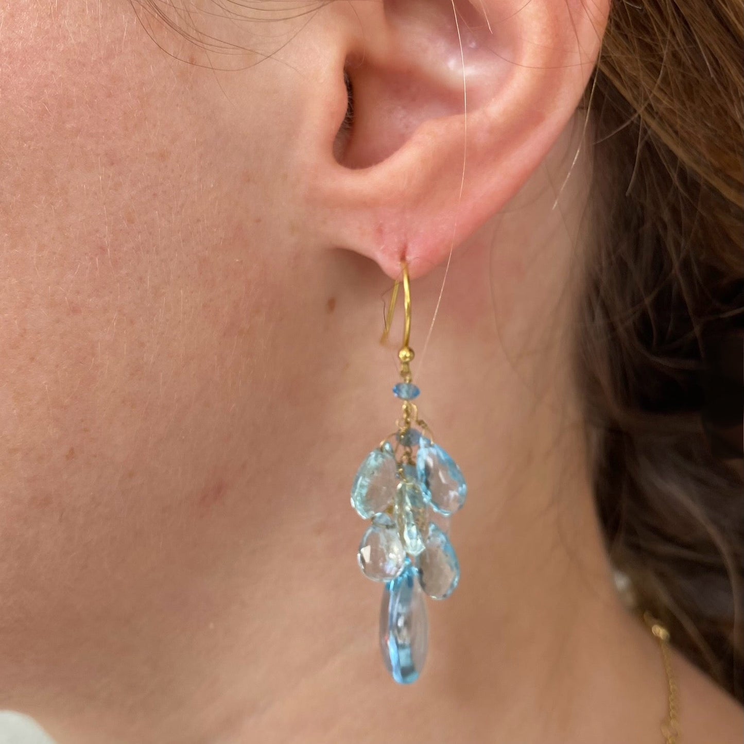 Aquamarine & Blue Topaz Drop Earrings