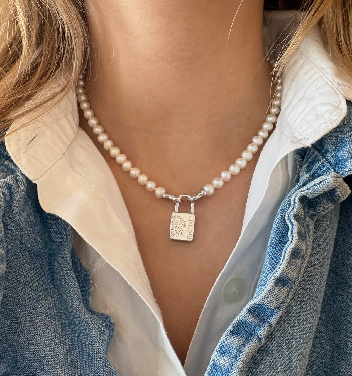 Diamond & Silver Love Lock Pendant