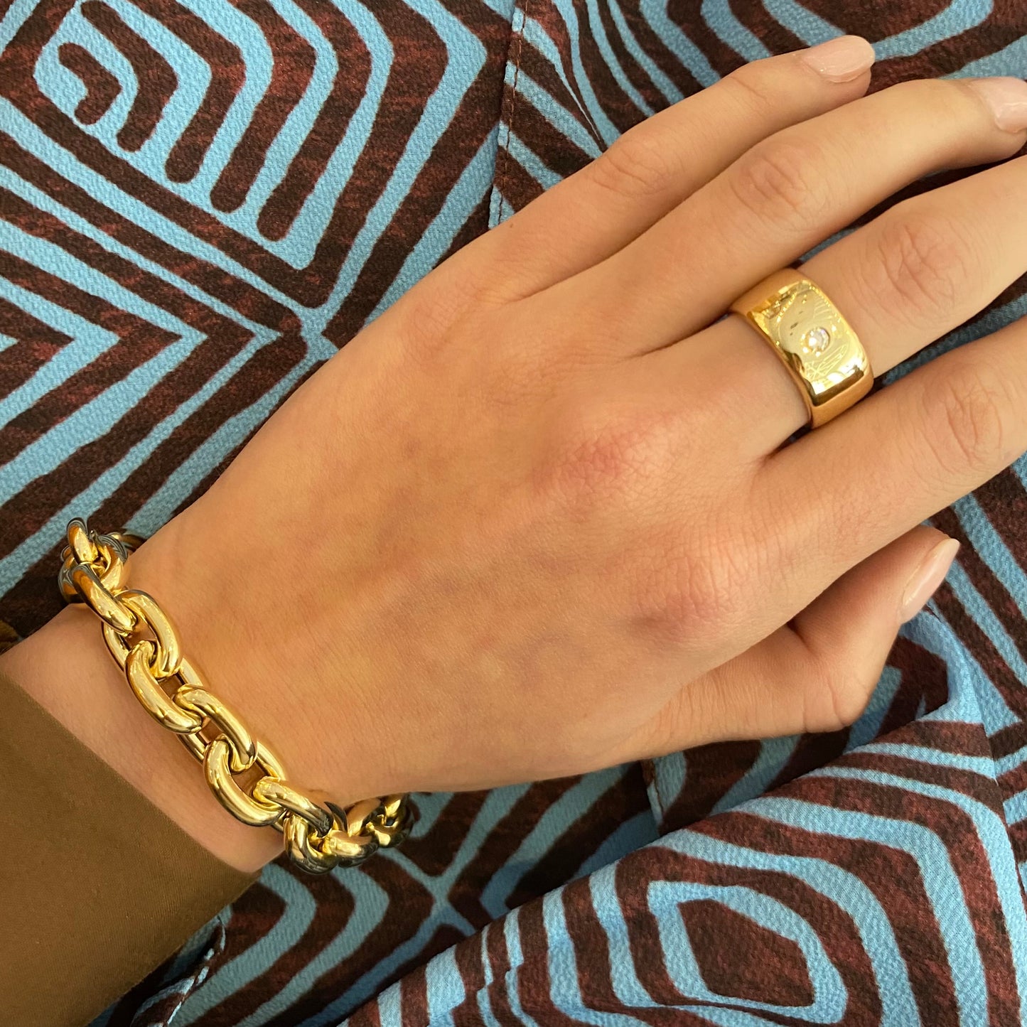 Bubble Oval Link Chain Bracelet