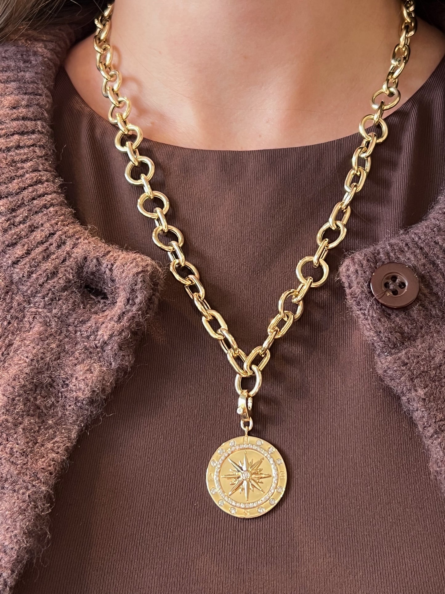 Chunky Circle Link Chain Necklace