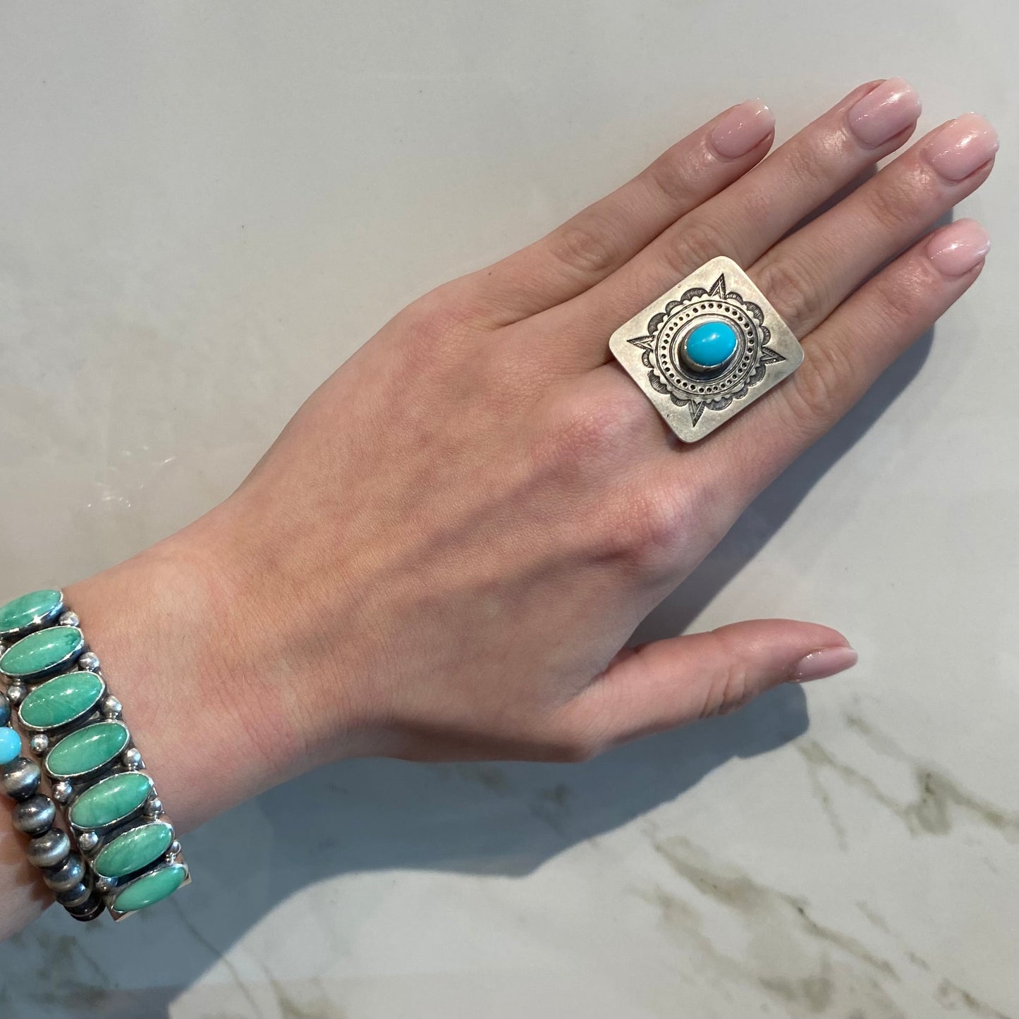 Turquoise Stamped Ring