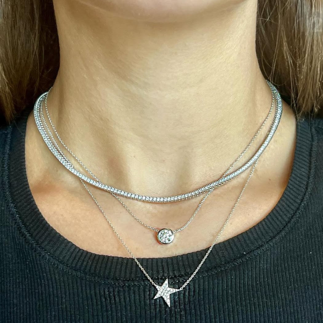 White Gold Lab Grown Diamond Necklace