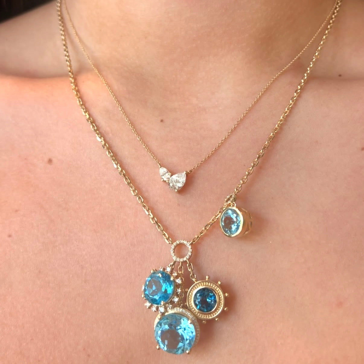 Blue Topaz Cascade Necklace