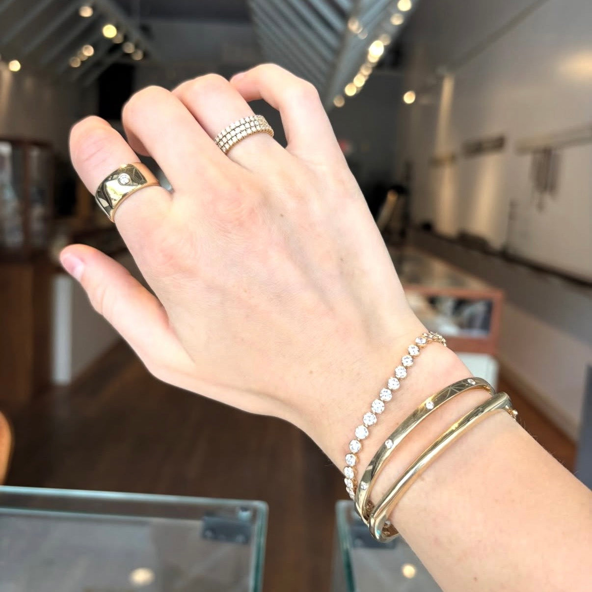 Sculpted Gold Hinge Bracelet