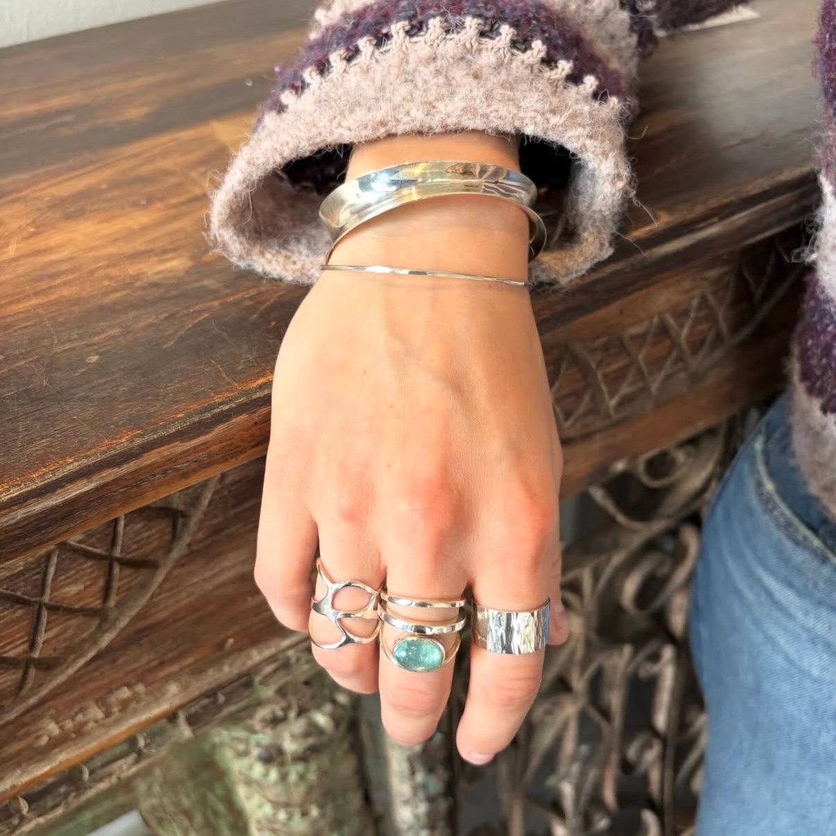 Amoeba Silver Ring