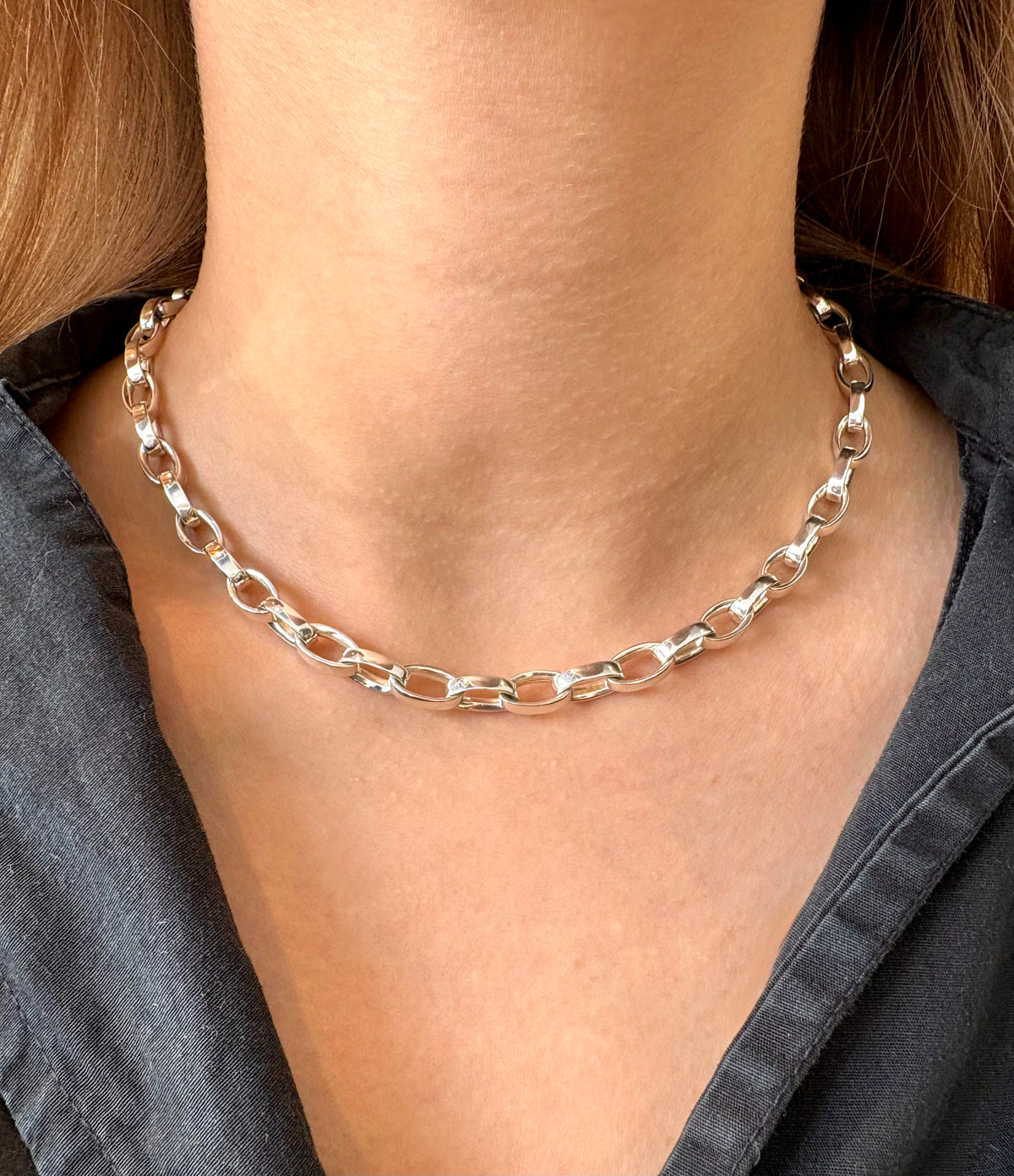 Open Link Silver Necklace