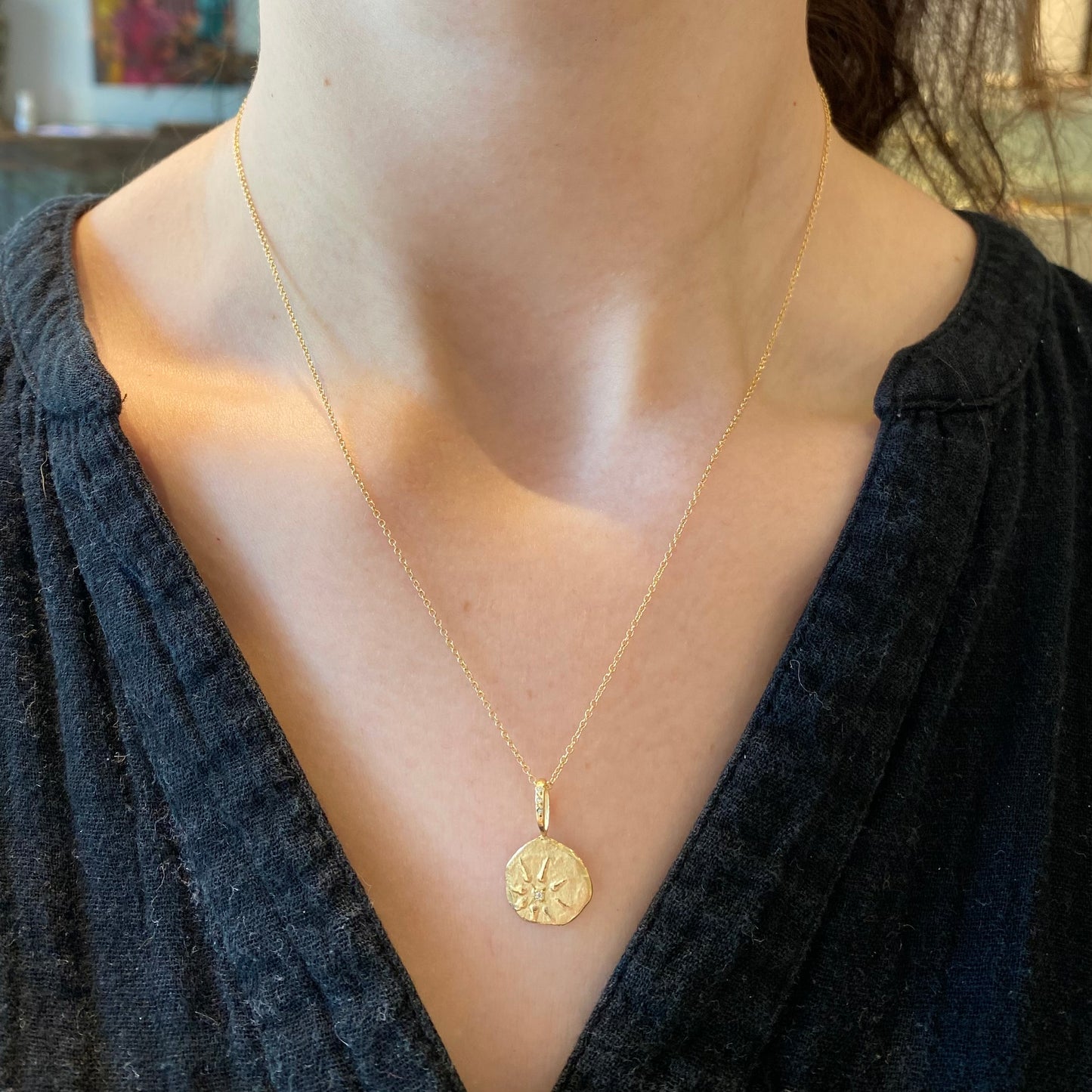 Gold Anchor Artifact Necklace