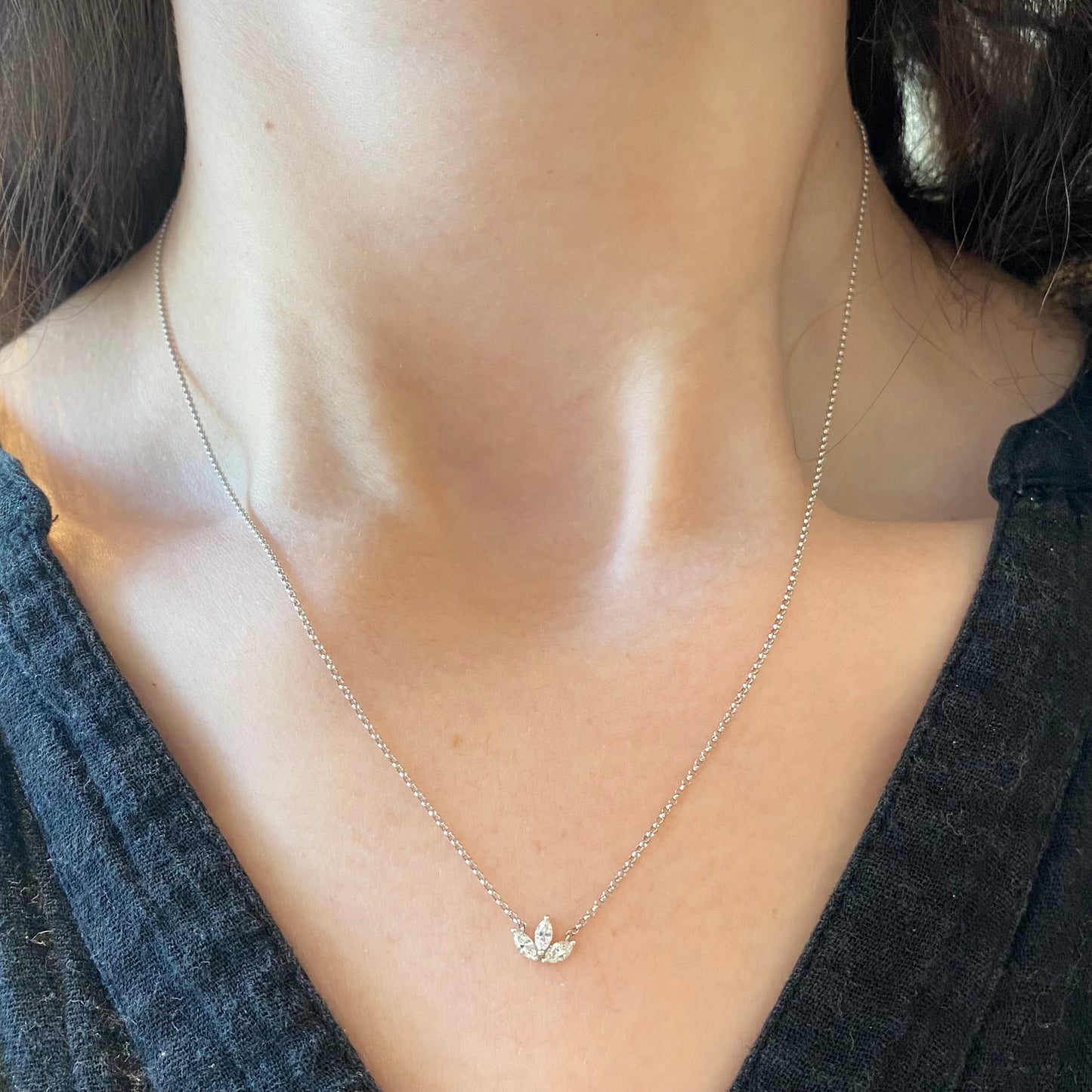 Diamond Marquise Trio Necklace
