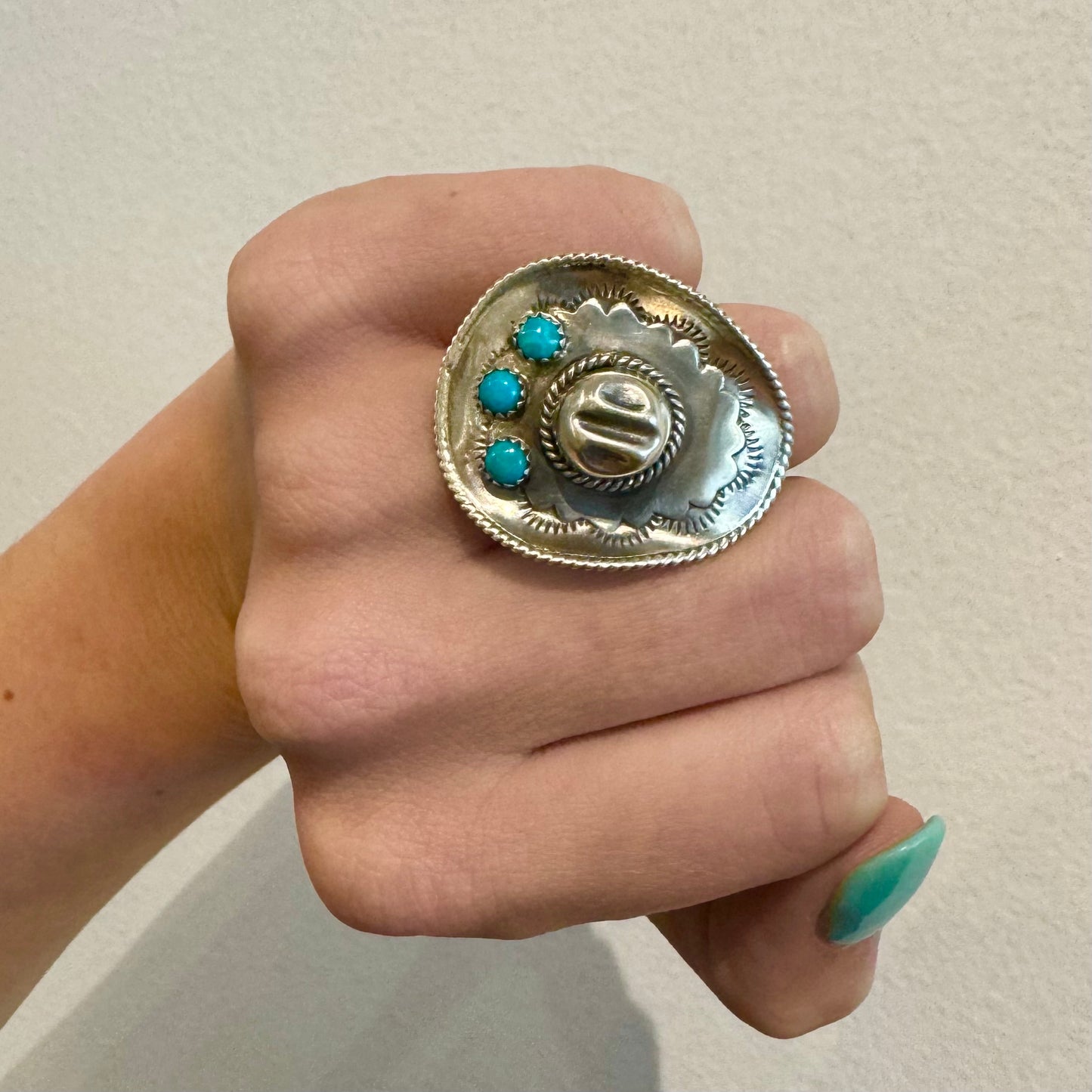 Turquoise Cowboy Hat Ring