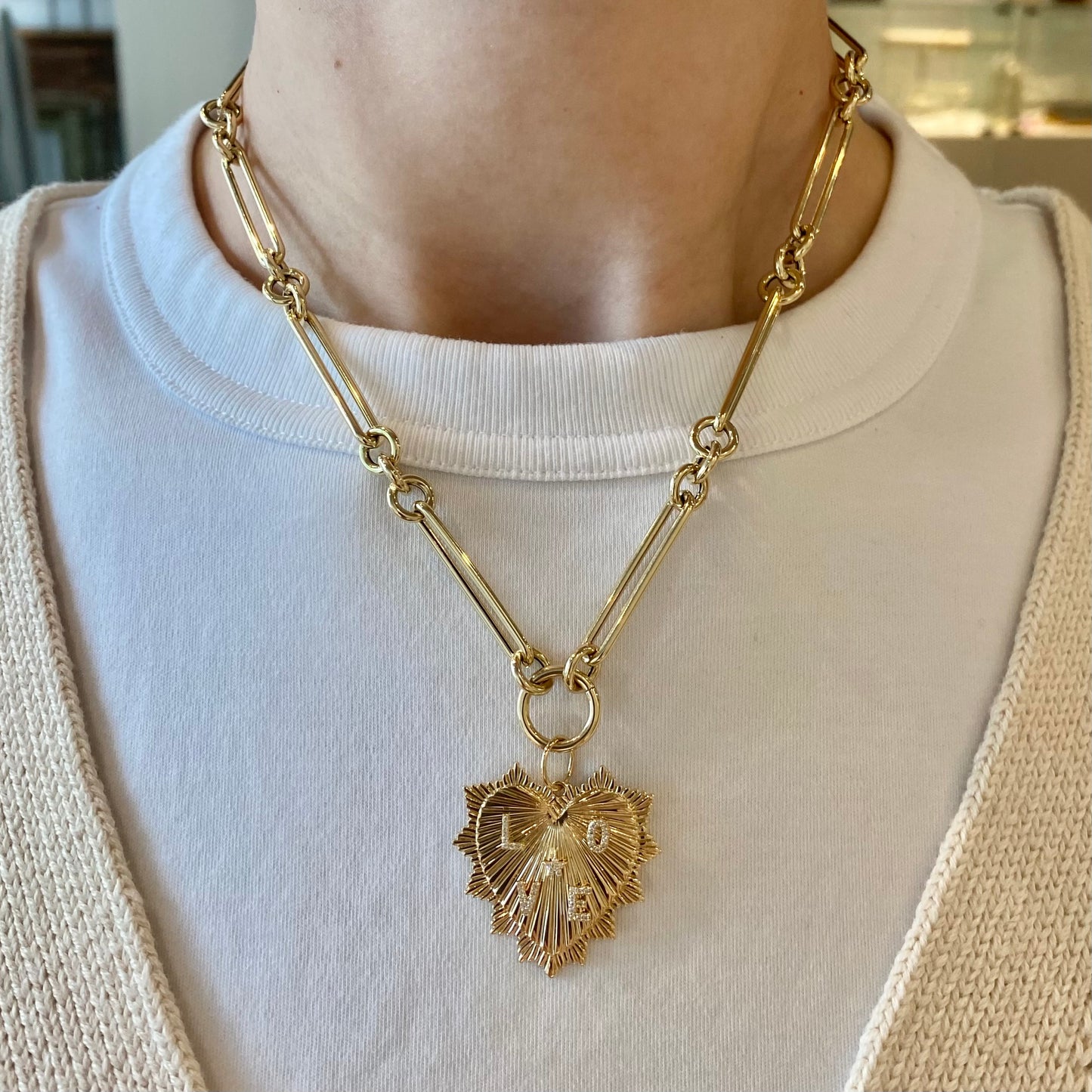 "LOVE" Heart Pendant