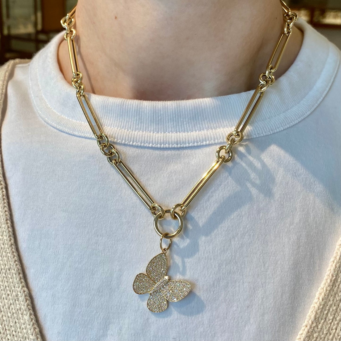 0.86 ctw Diamond Butterfly Pendant