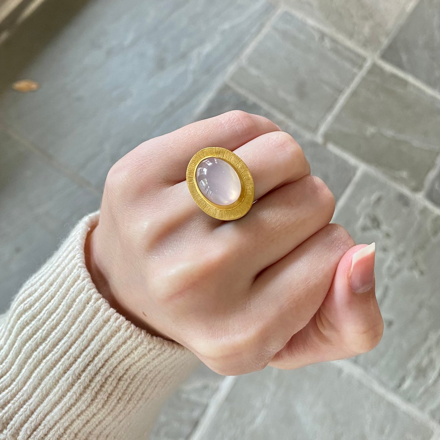 Rose Quartz Pompei Ring