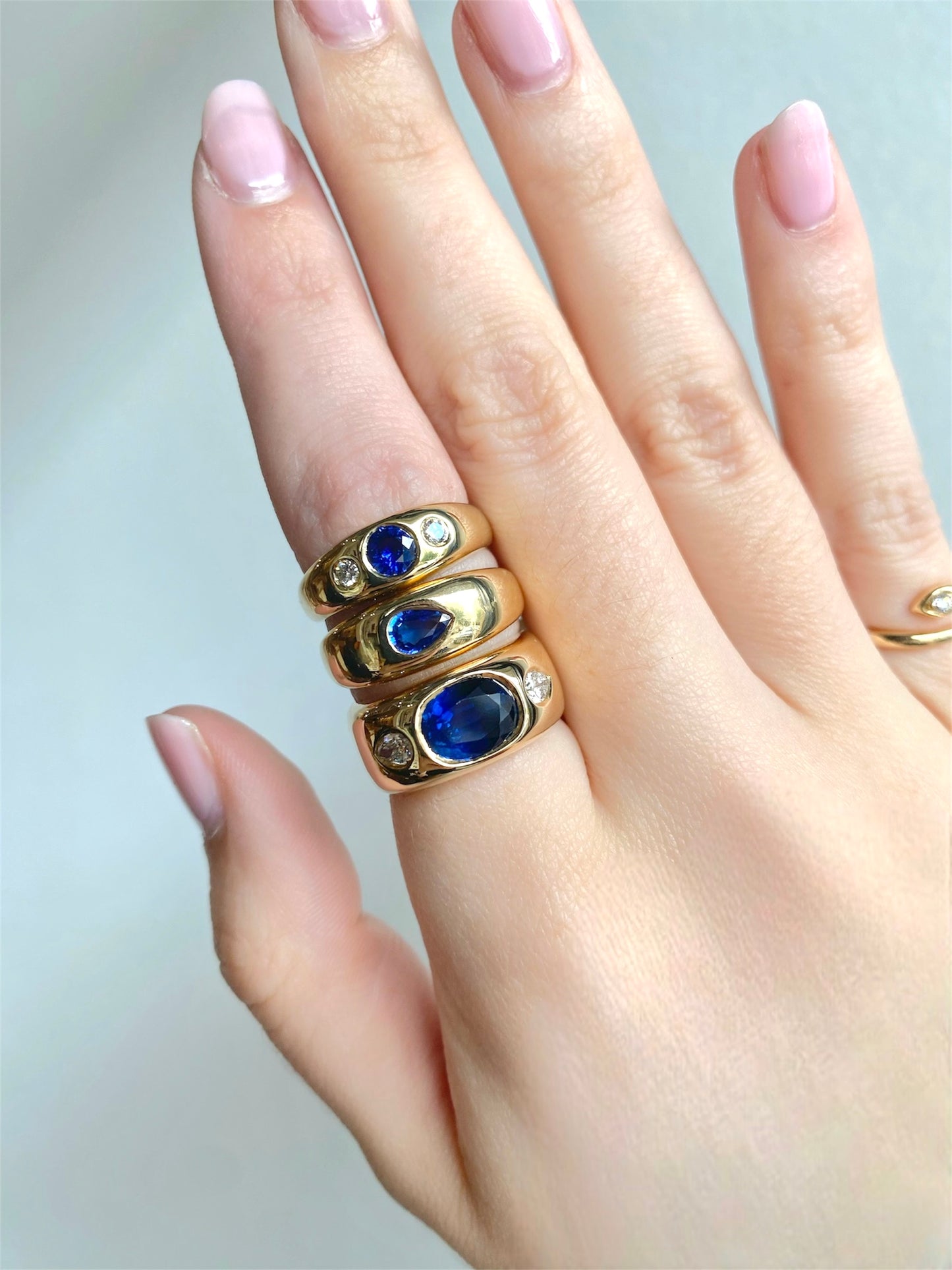 Pear Shape Sapphire Dome Ring