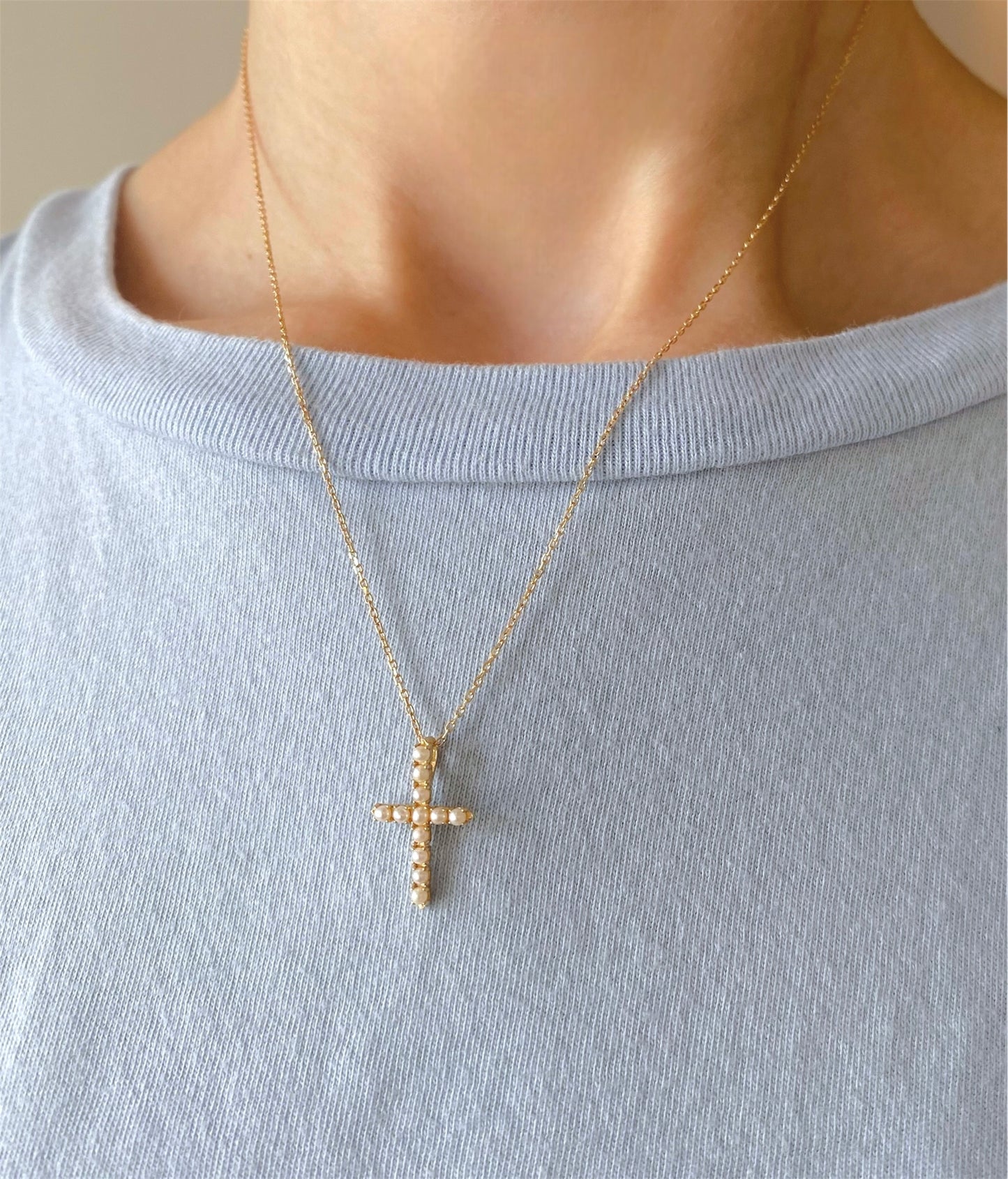 Freshwater Pearl Cross Pendant