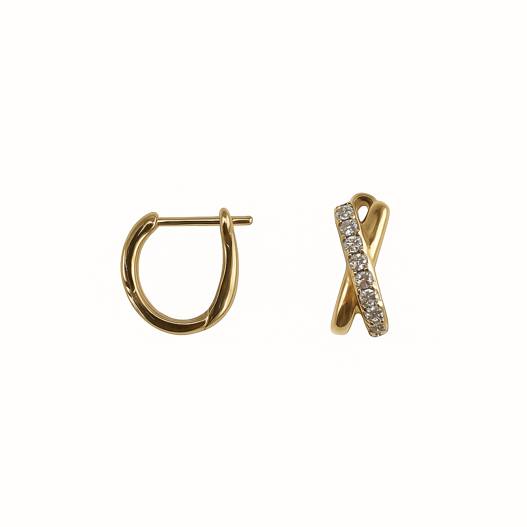 Diamond X Hinged Hoops