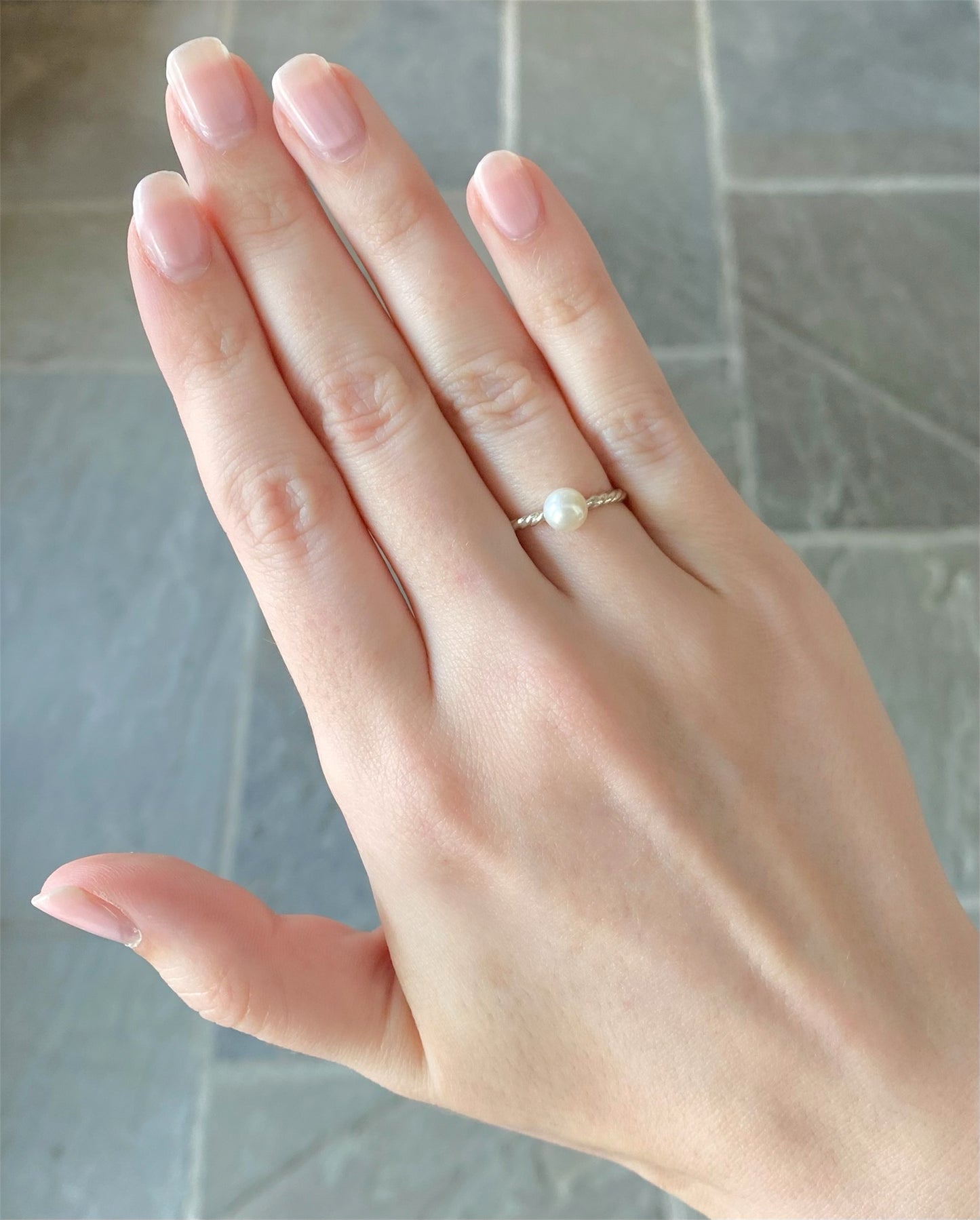 6mm Pearl Solitaire Silver Ring