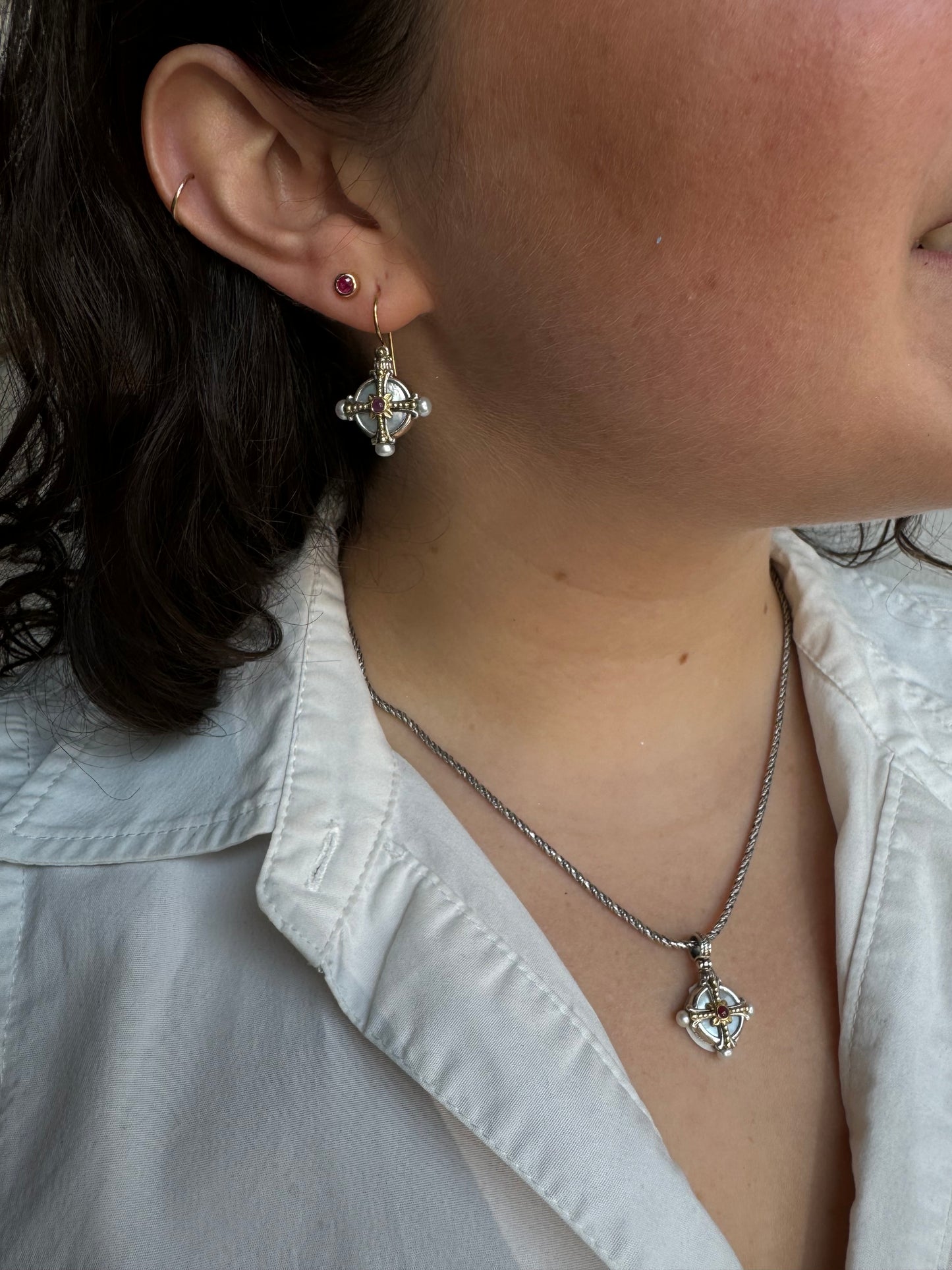 Mother of Pearl & Ruby Pendant