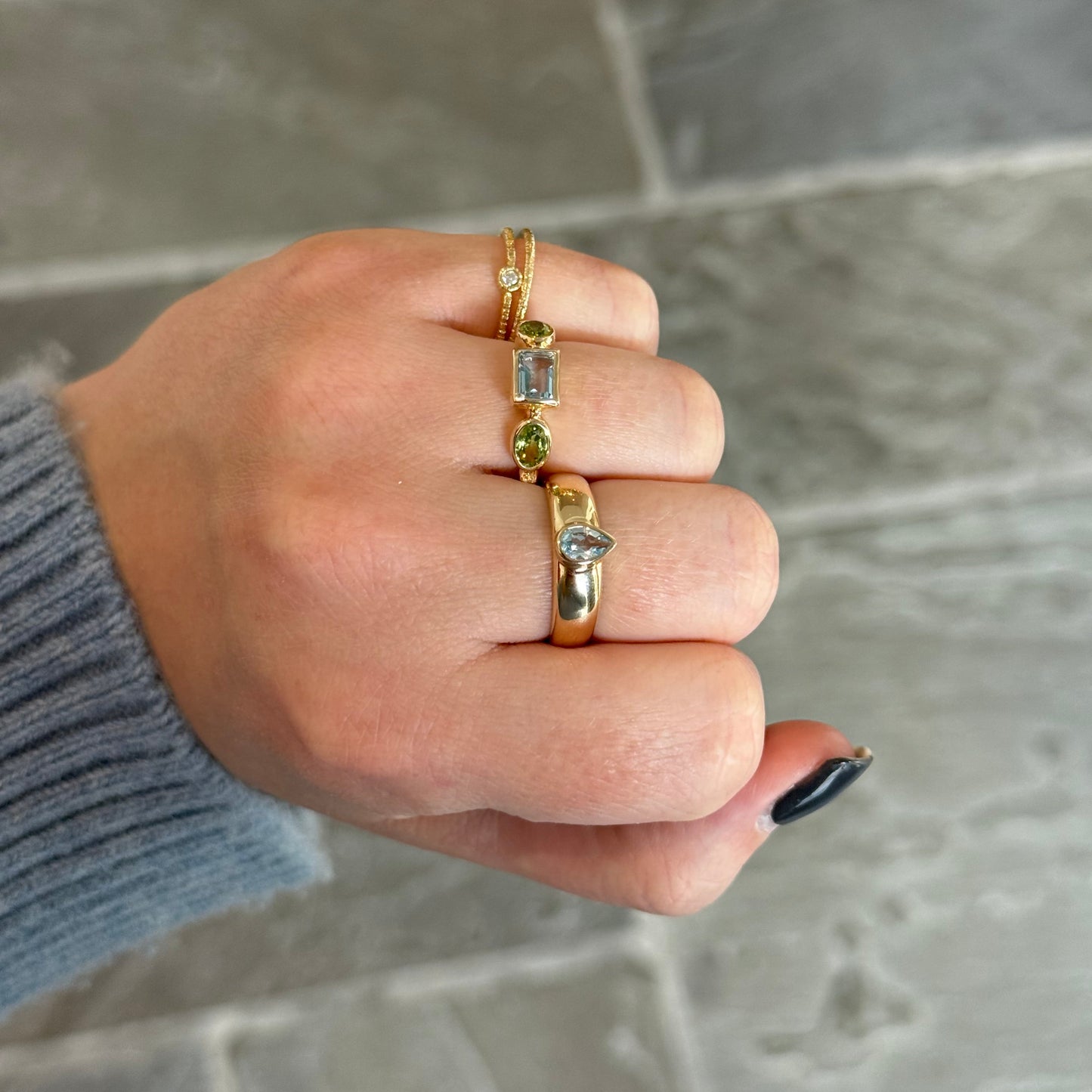 Textured Diamond Ring