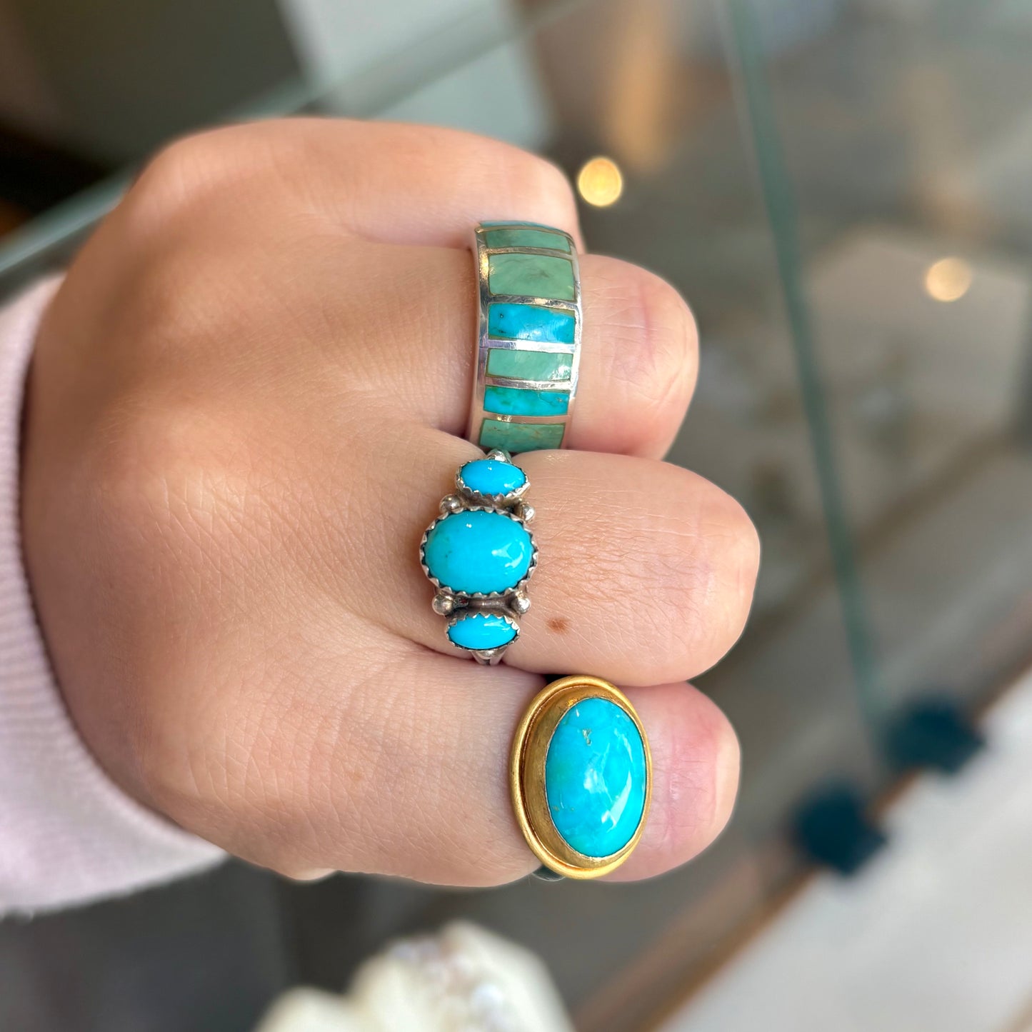 Two Toned Turquoise Ring