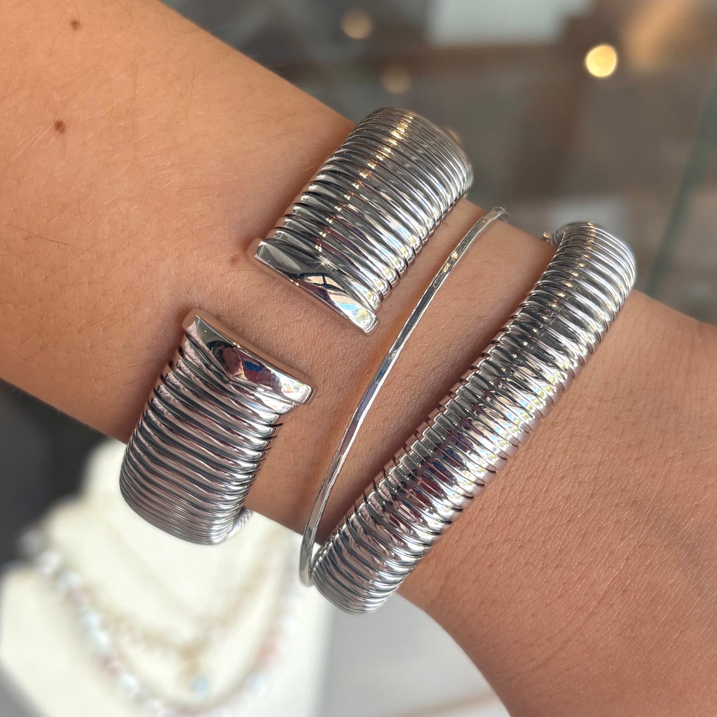 14mm Sterling Silver Tubogas Bracelet