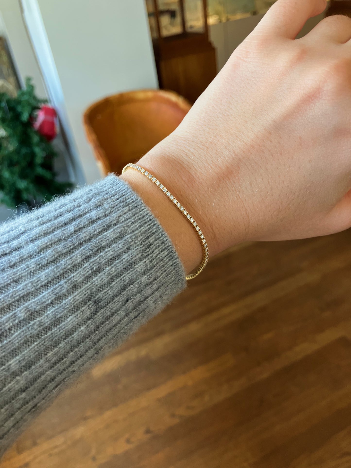 Yellow Gold & Diamond Tennis Bracelet