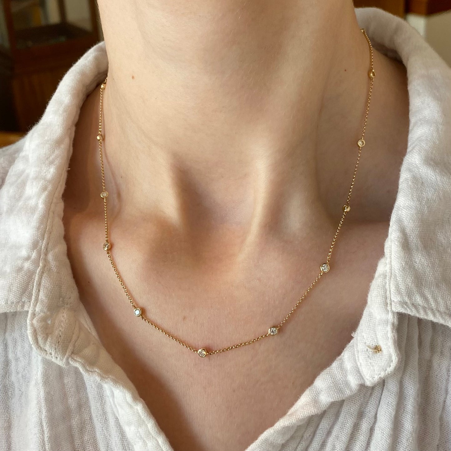 0.74 ctw Diamond By the Yard Necklace