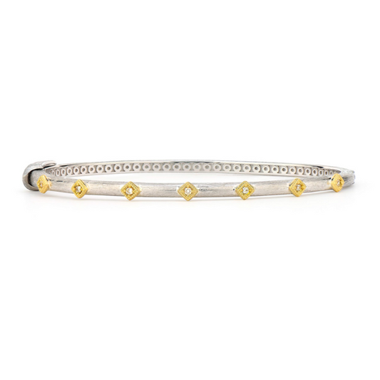 Mixed Metal Diamond Kite Bangle