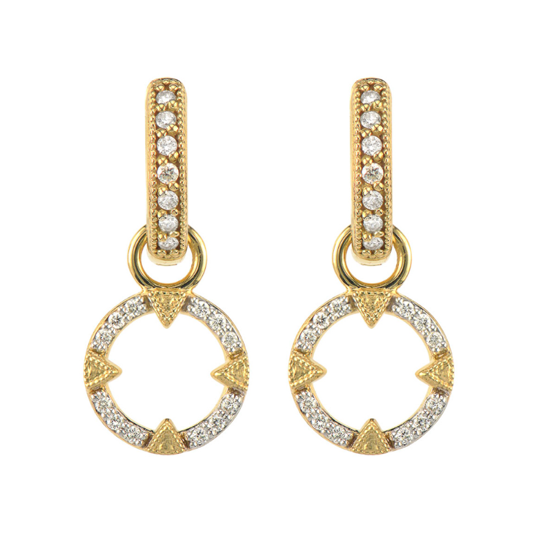 Lisse Pave Open Circle Half Kite Earring Charms