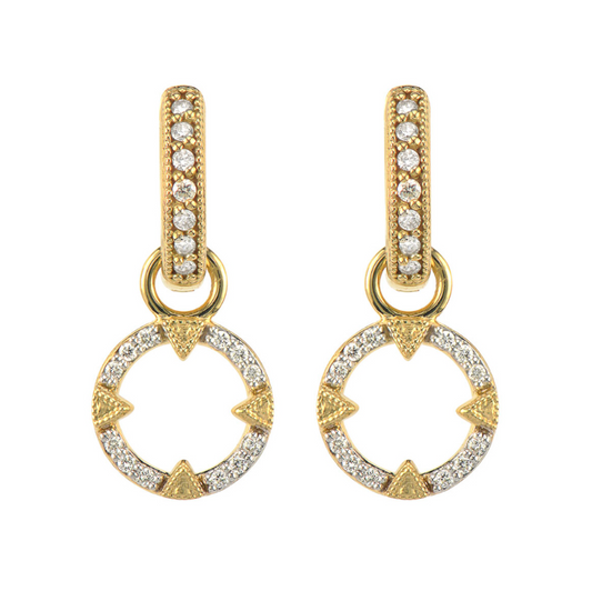 Lisse Pave Open Circle Half Kite Earring Charms