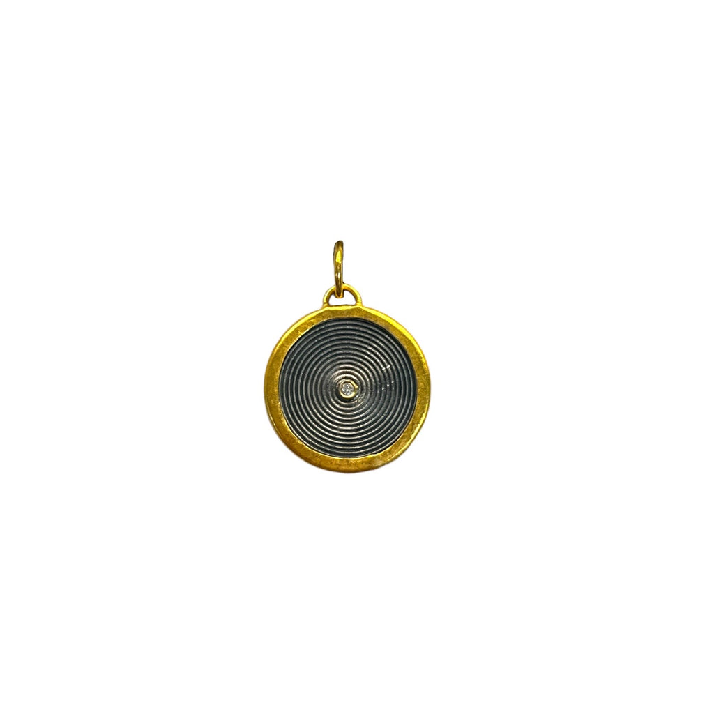 Two Toned Diamond Disc Charm