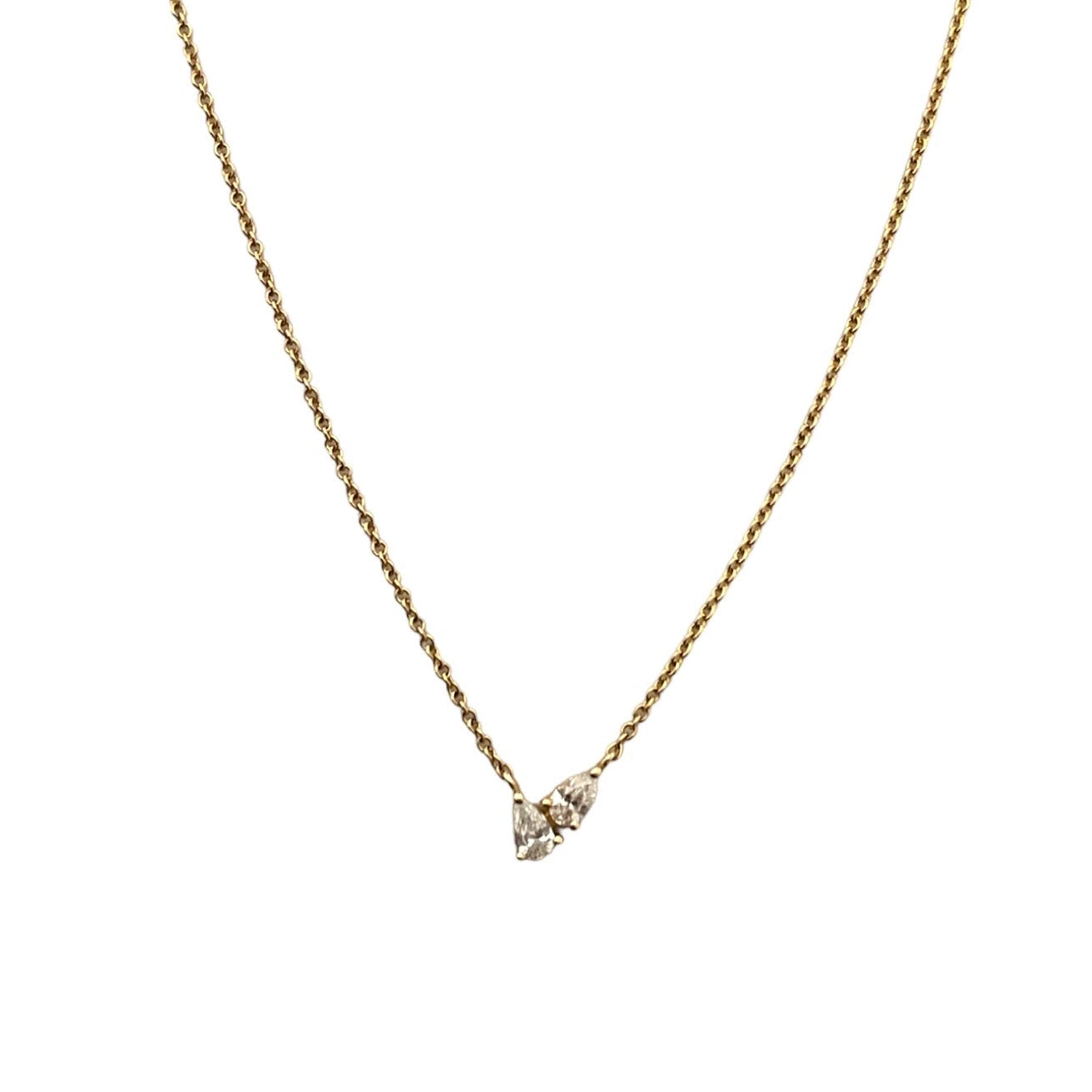 Double Pear Diamond Necklace