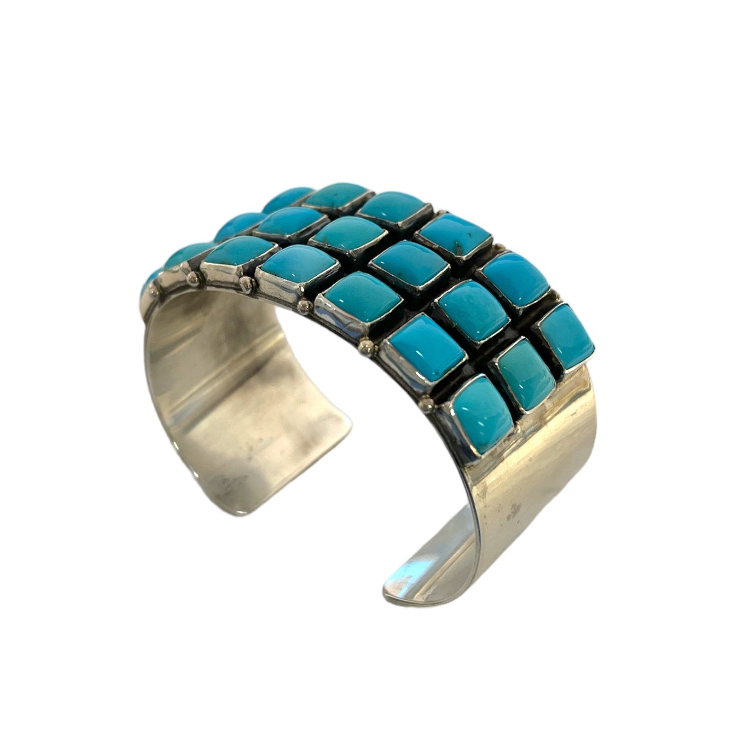 Wide Mutli Row Turquoise Cuff Bracelet