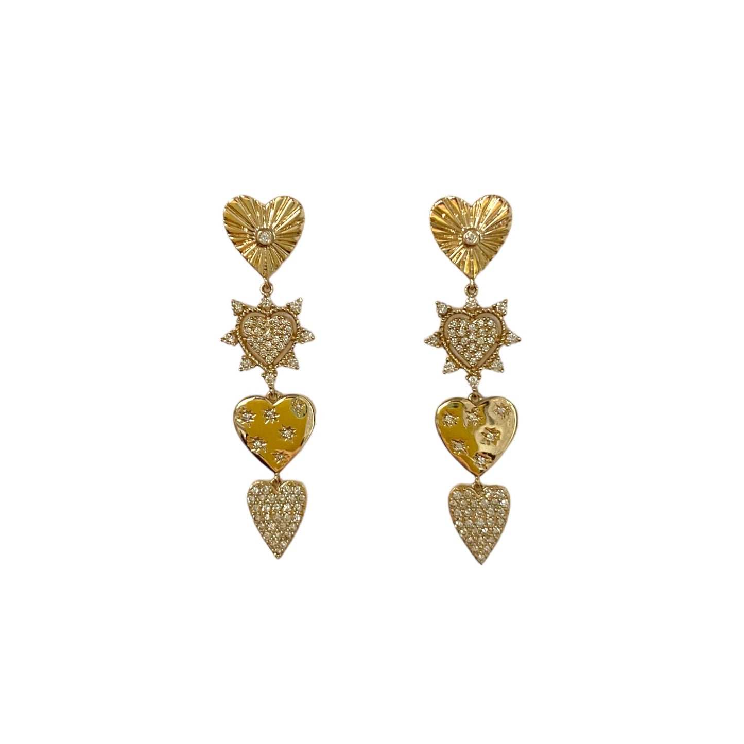 Multi Heart Drop Earrings