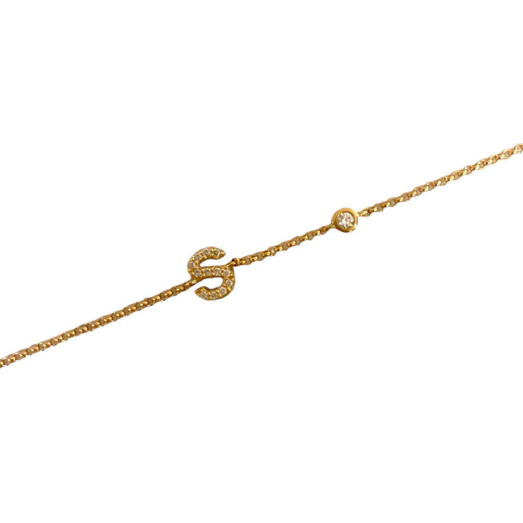 Diamond "S" Initial Bracelet